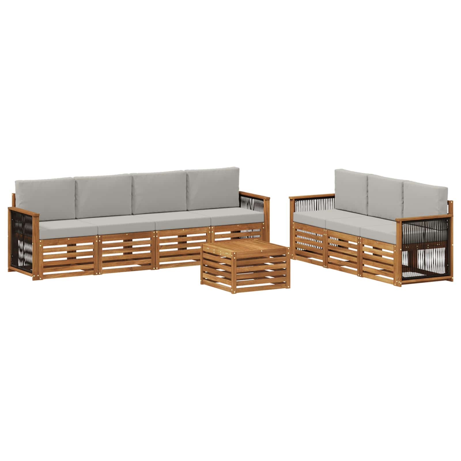 Sofa-Sets met kussen 8 pcs Massief Acaciahout is nu te koop bij PeponiXL, paradijselijk wonen!