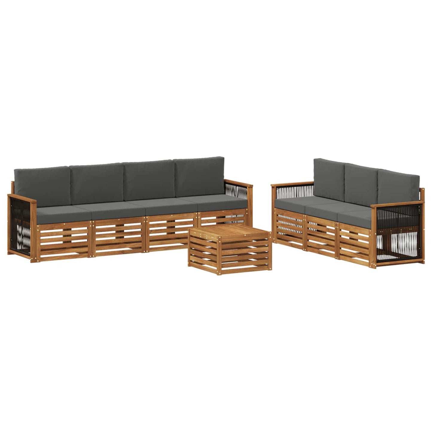 Sofa-Sets met kussen 8 pcs Massief Acaciahout is nu te koop bij PeponiXL, paradijselijk wonen!