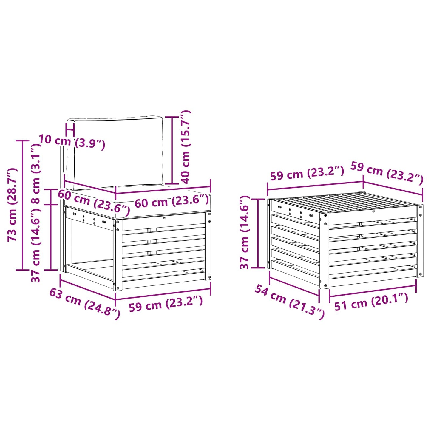Sofa-Sets met kussen 8 pcs Massief Acaciahout is nu te koop bij PeponiXL, paradijselijk wonen!