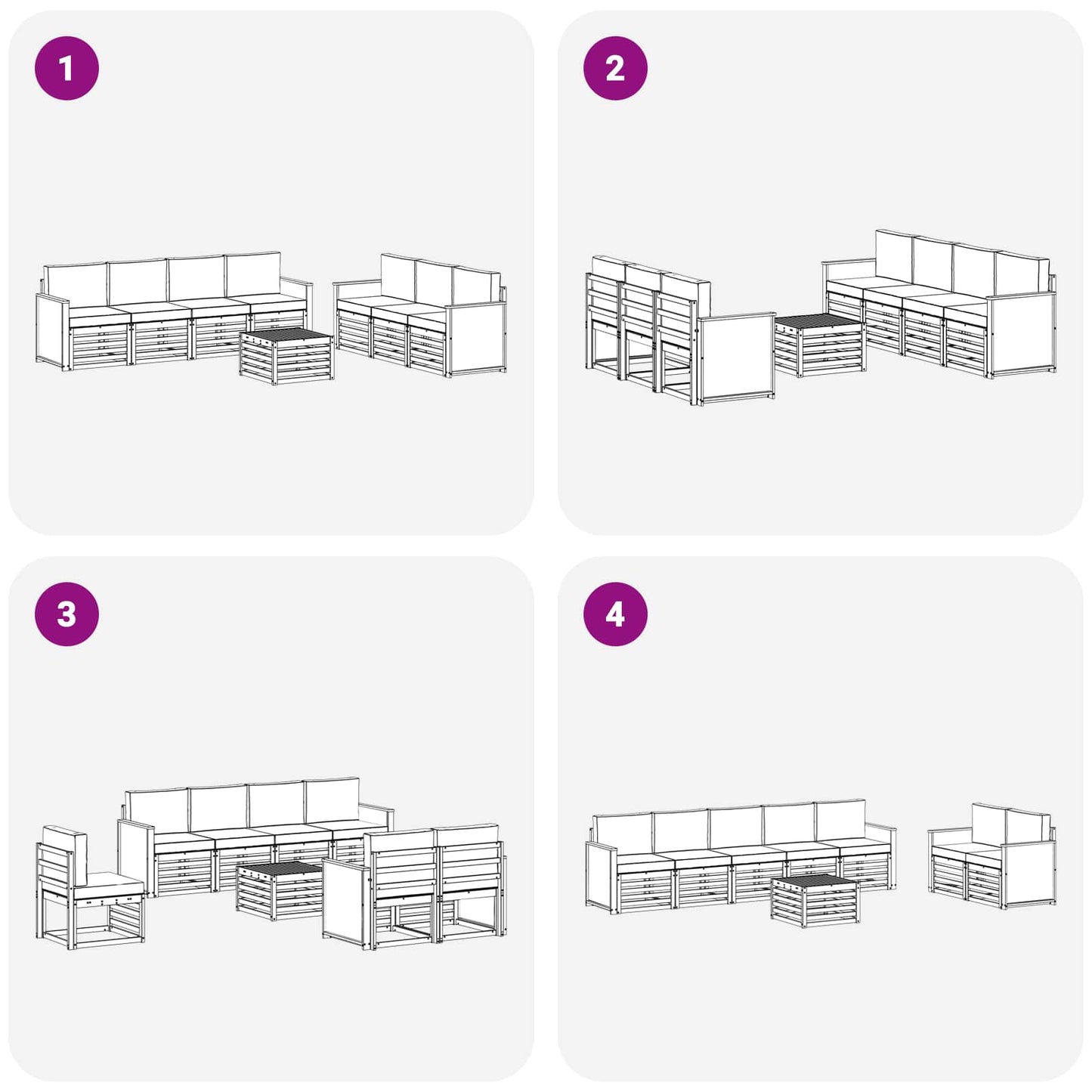 Sofa-Sets met kussen 8 pcs Massief Acaciahout is nu te koop bij PeponiXL, paradijselijk wonen!