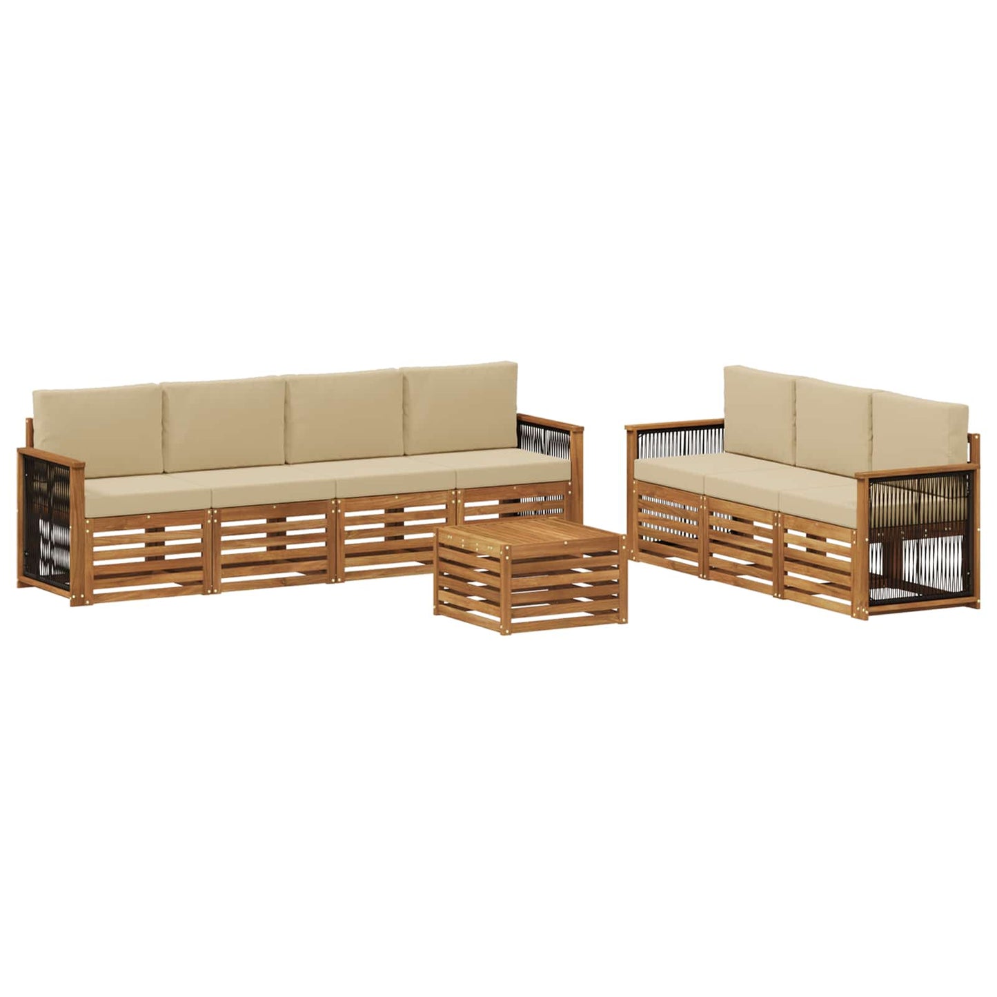 Sofa-Sets met kussen 8 pcs Massief Acaciahout is nu te koop bij PeponiXL, paradijselijk wonen!