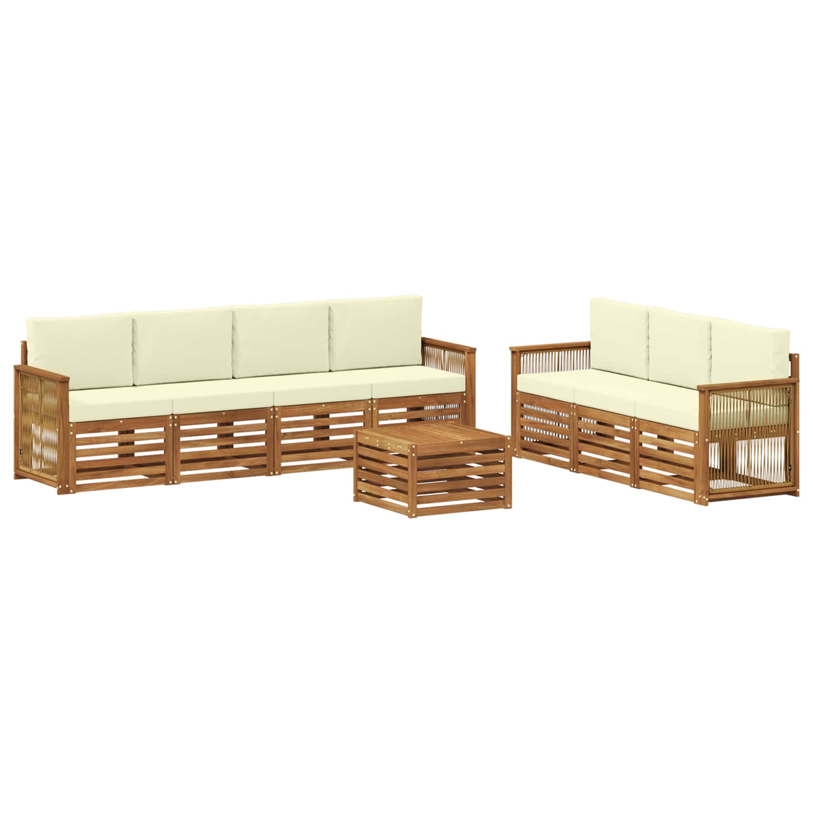 Sofa-Sets met kussen 8 pcs Massief Acaciahout is nu te koop bij PeponiXL, paradijselijk wonen!