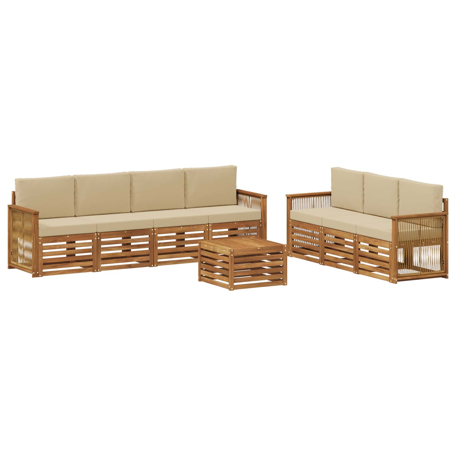 Sofa-Sets met kussen 8 pcs Massief Acaciahout is nu te koop bij PeponiXL, paradijselijk wonen!