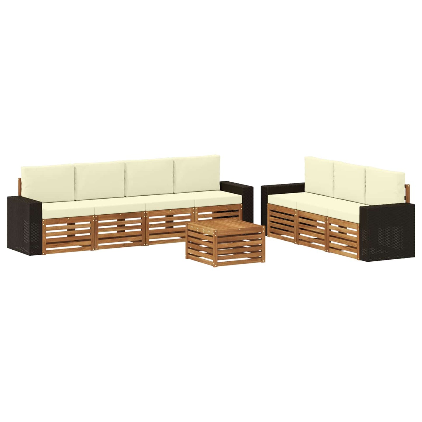 Sofa-Sets met kussen 8 pcs Massief Acaciahout is nu te koop bij PeponiXL, paradijselijk wonen!