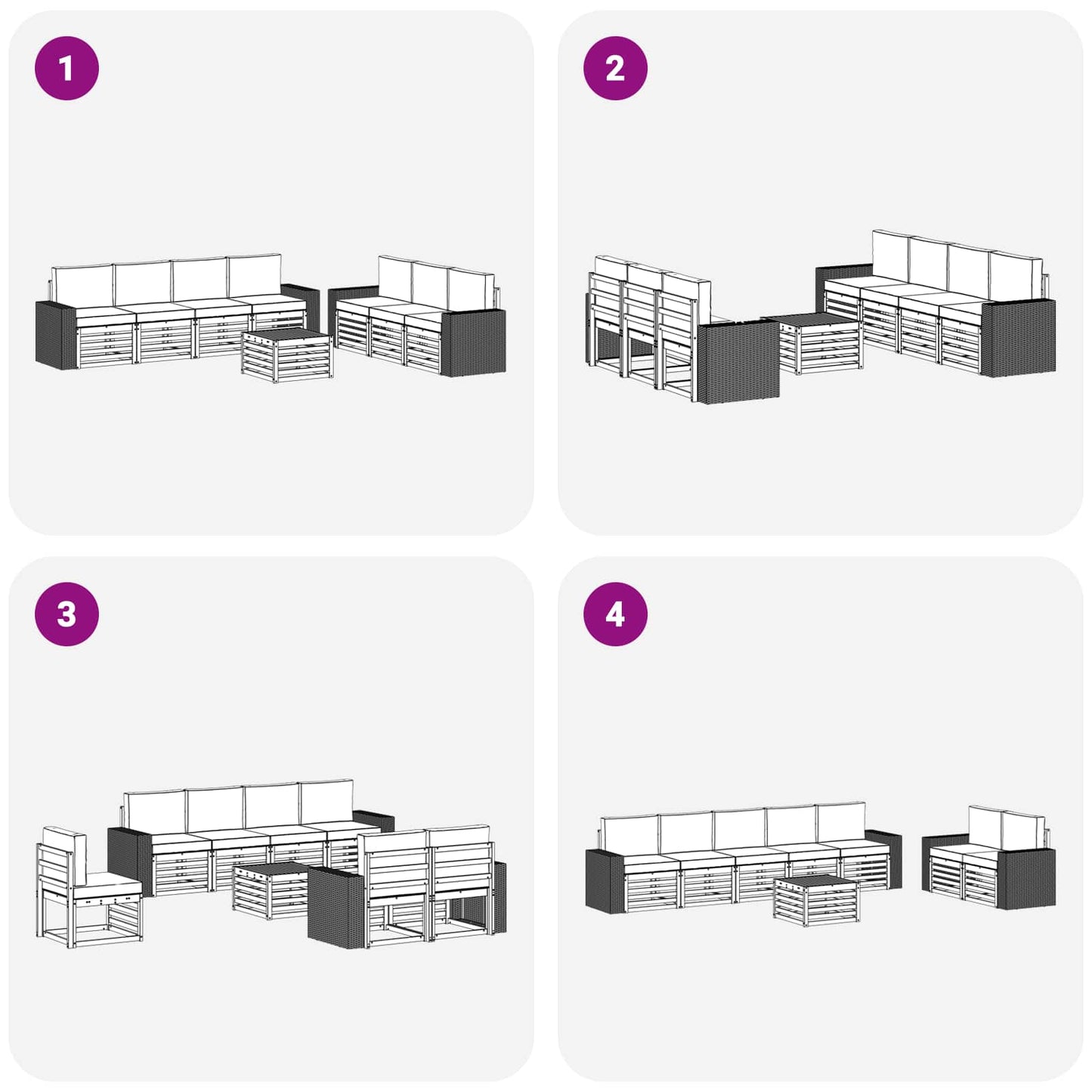 Sofa-Sets met kussen 8 pcs Massief Acaciahout is nu te koop bij PeponiXL, paradijselijk wonen!