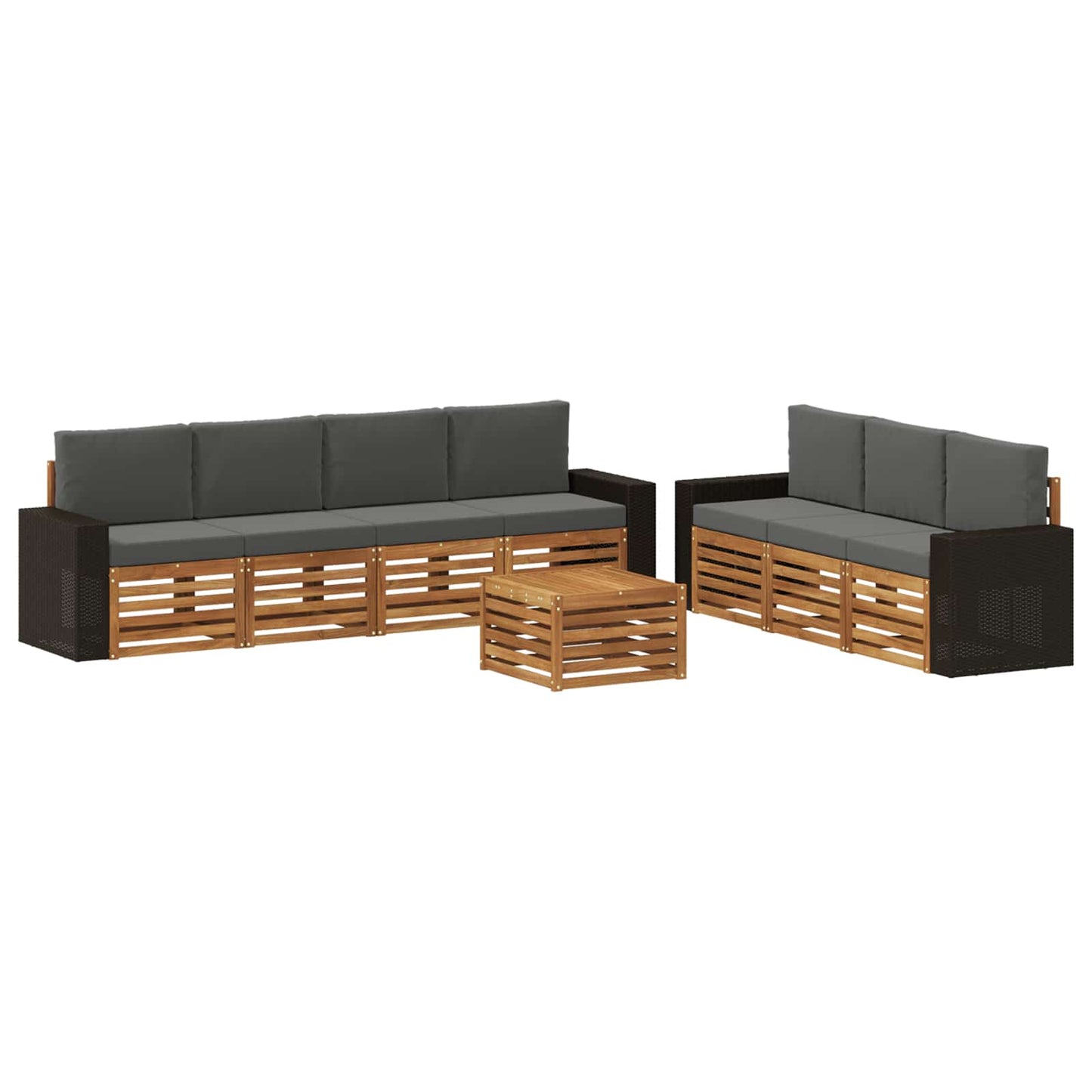 Sofa-Sets met kussen 8 pcs Massief Acaciahout is nu te koop bij PeponiXL, paradijselijk wonen!