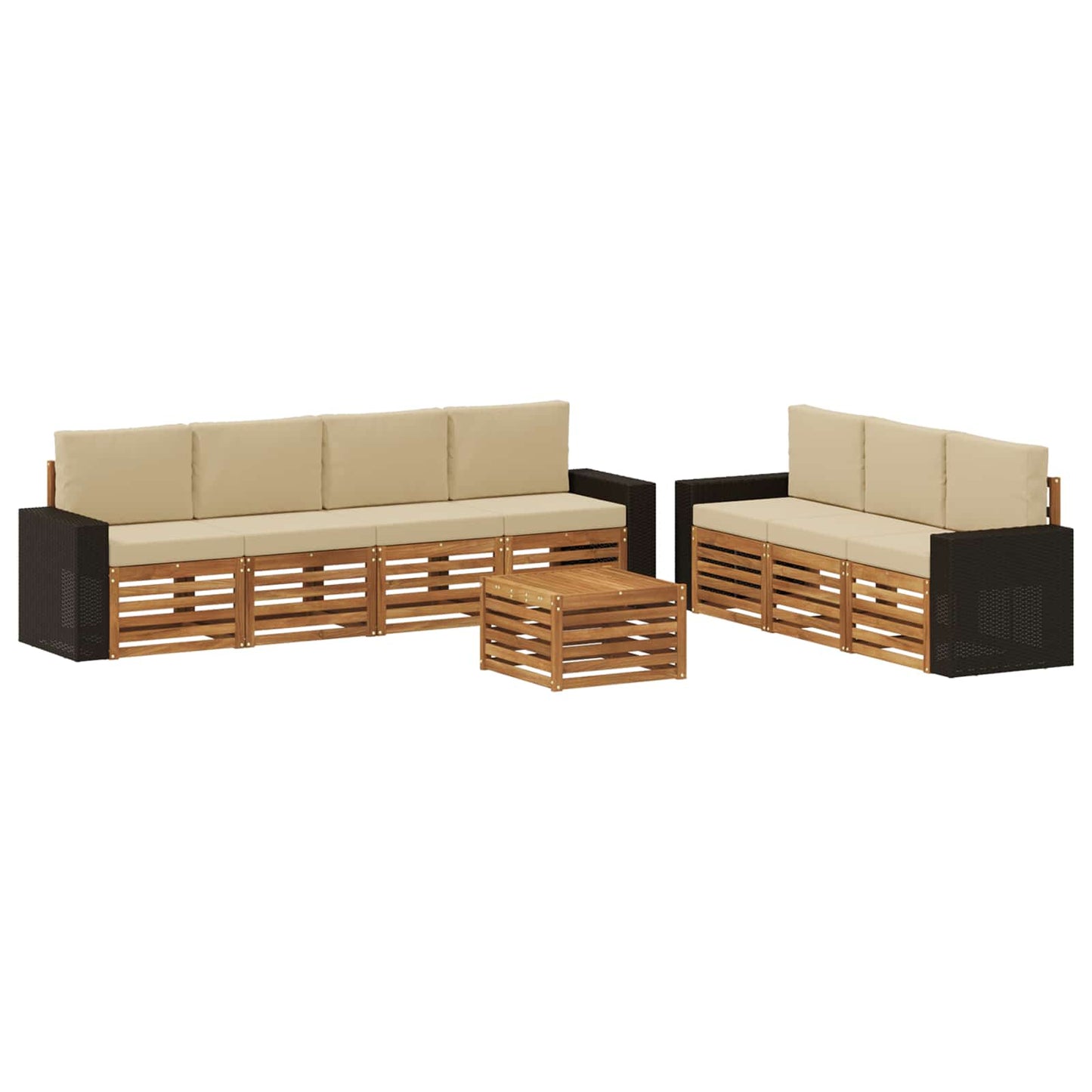 Sofa-Sets met kussen 8 pcs Massief Acaciahout is nu te koop bij PeponiXL, paradijselijk wonen!