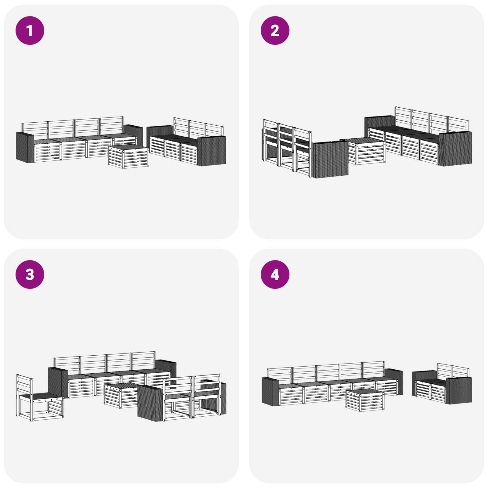 Sofa-Sets 8 pcs Massief Acaciahout is nu te koop bij PeponiXL, paradijselijk wonen!