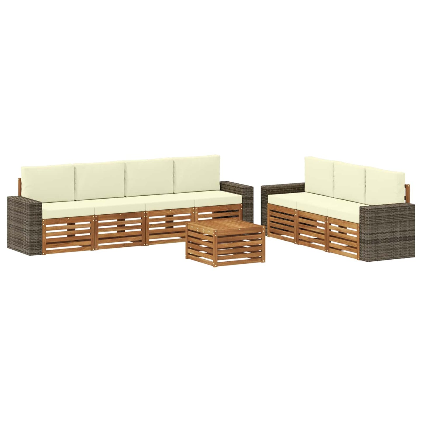 Sofa-Sets met kussen 8 pcs Massief Acaciahout is nu te koop bij PeponiXL, paradijselijk wonen!