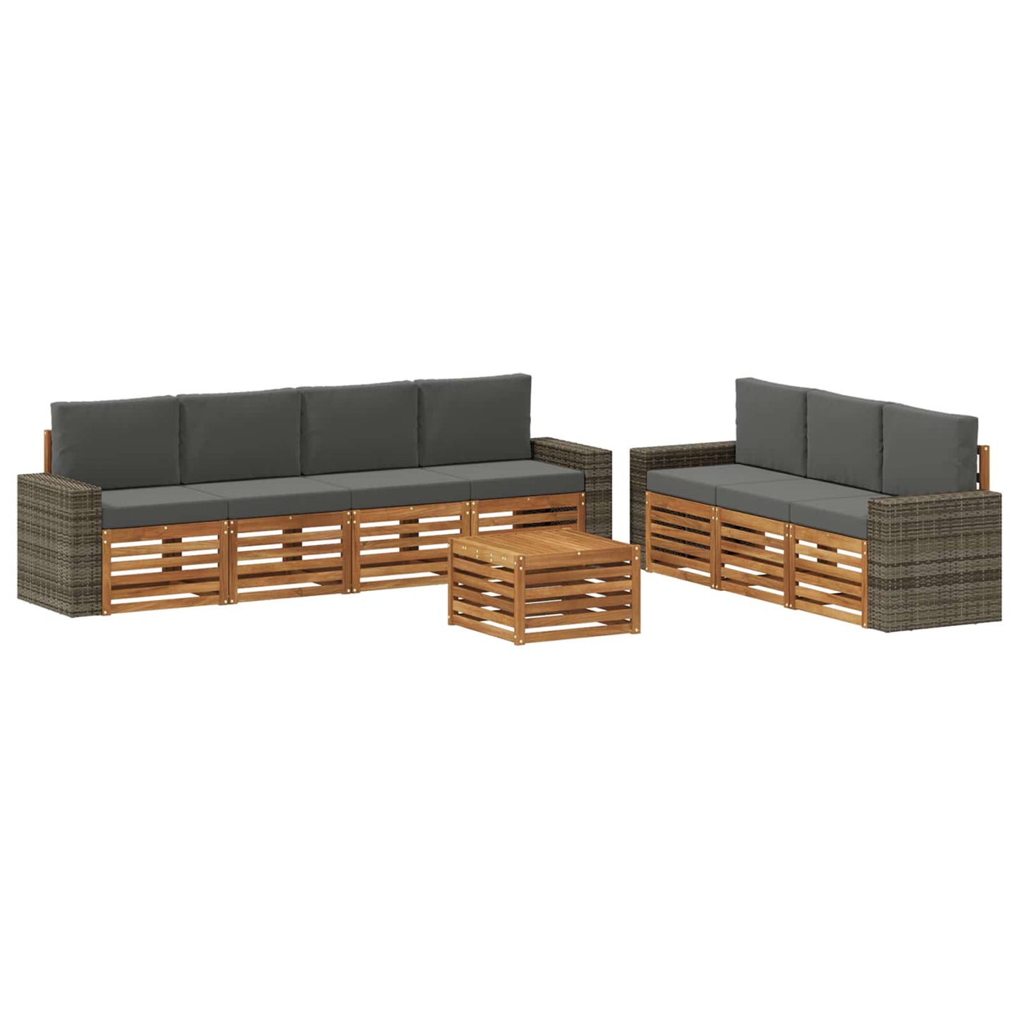 Sofa-Sets met kussen 8 pcs Massief Acaciahout is nu te koop bij PeponiXL, paradijselijk wonen!