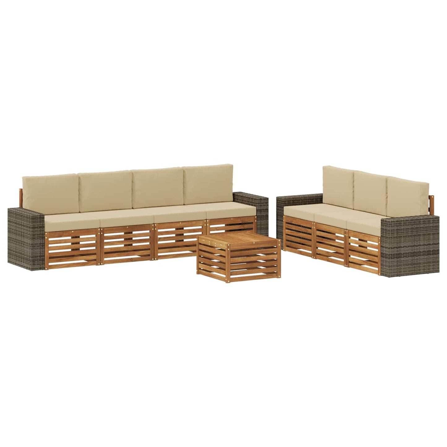 Sofa-Sets met kussen 8 pcs Massief Acaciahout is nu te koop bij PeponiXL, paradijselijk wonen!
