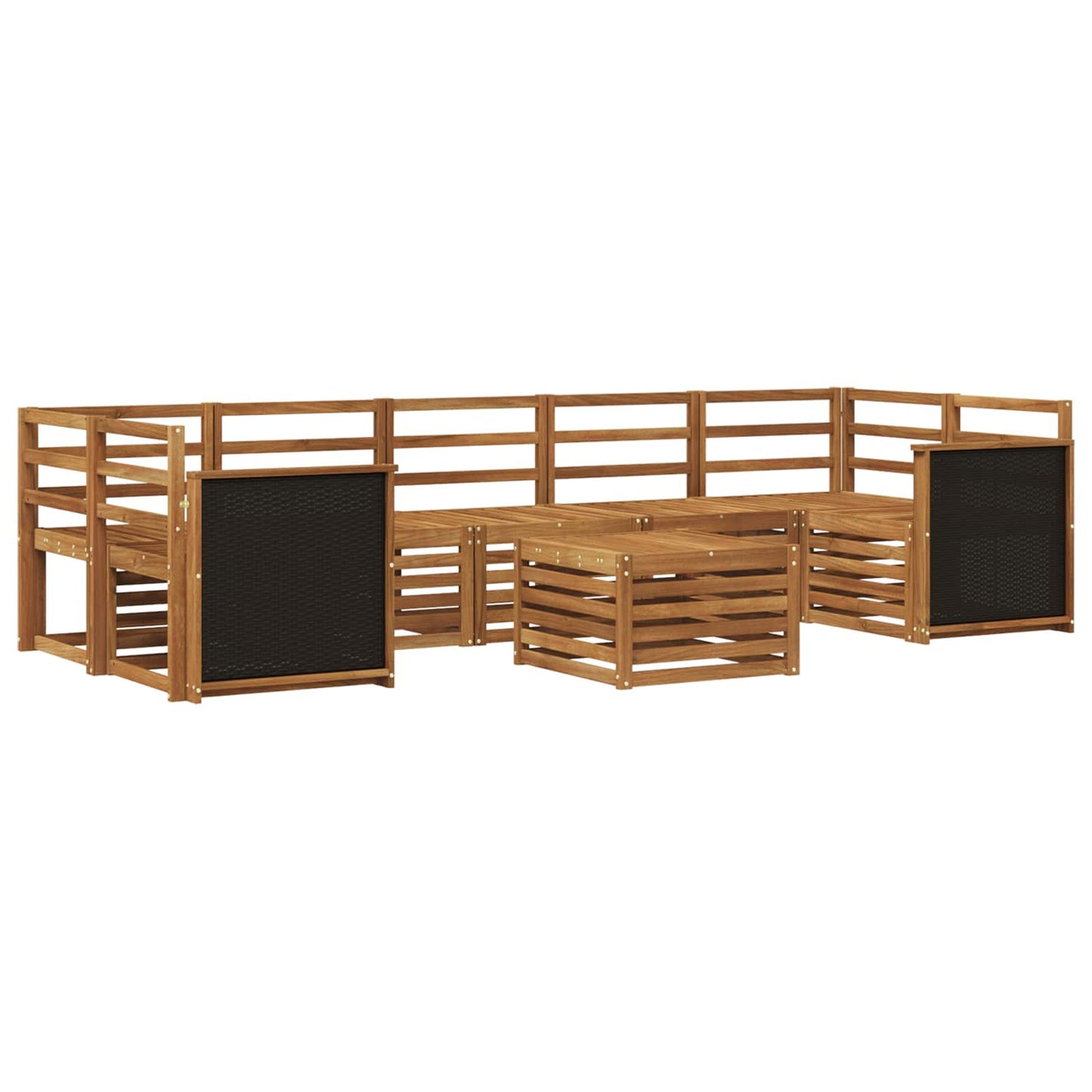 Buiten bankenset 8 pcs Naturel Massief Acaciahout is nu te koop bij PeponiXL, paradijselijk wonen!