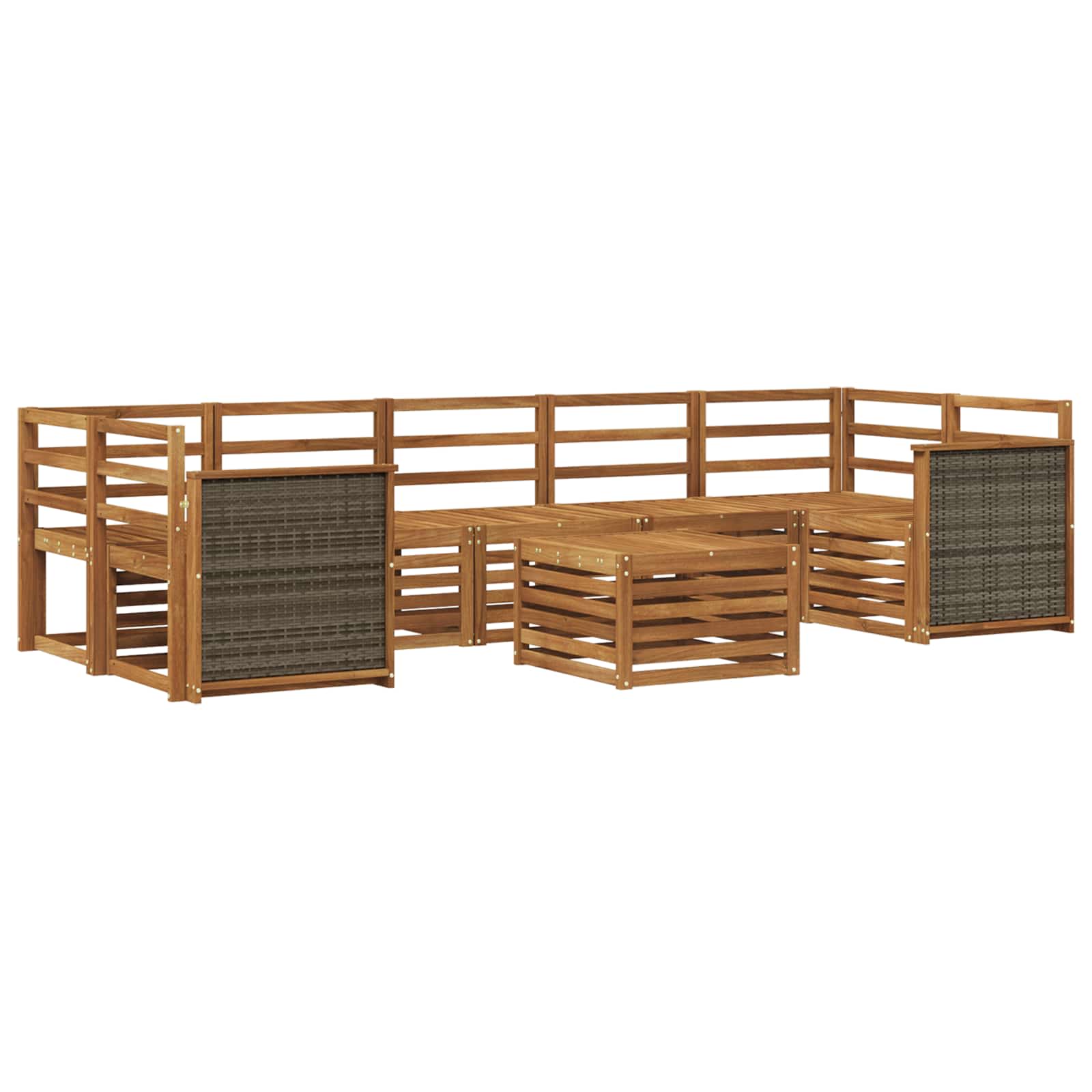 Buiten bankenset 8 pcs Naturel Massief Acaciahout is nu te koop bij PeponiXL, paradijselijk wonen!