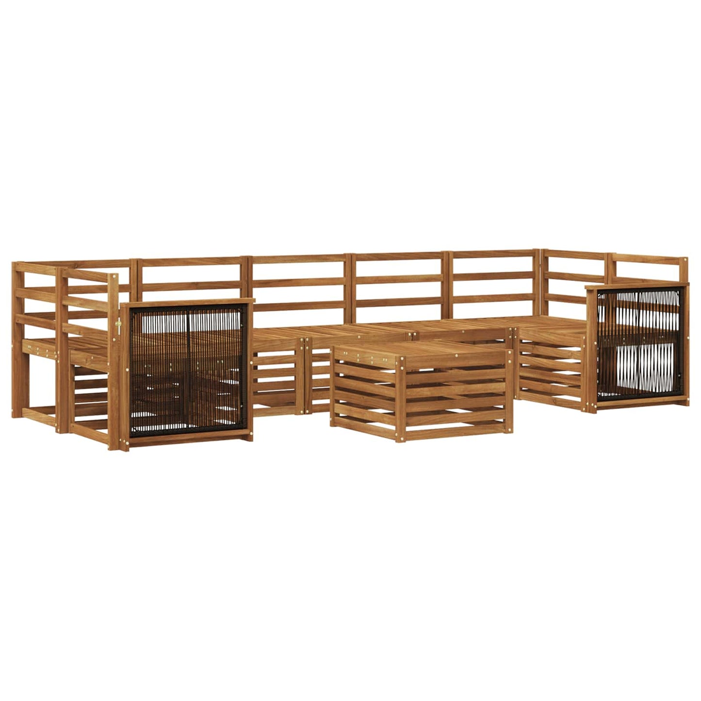 Buiten bankenset 8 pcs Naturel Massief Acaciahout is nu te koop bij PeponiXL, paradijselijk wonen!