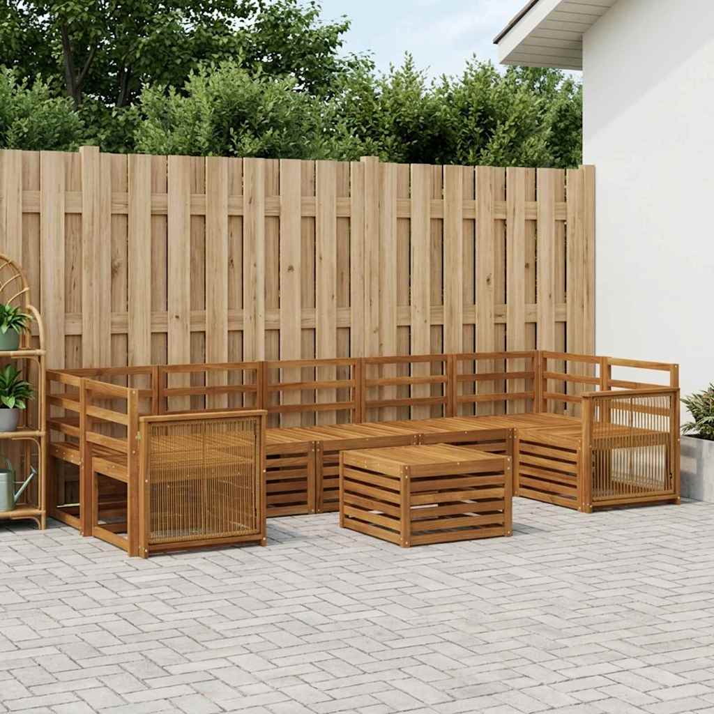 Buiten bankenset 8 pcs Naturel Massief Acaciahout is nu te koop bij PeponiXL, paradijselijk wonen!