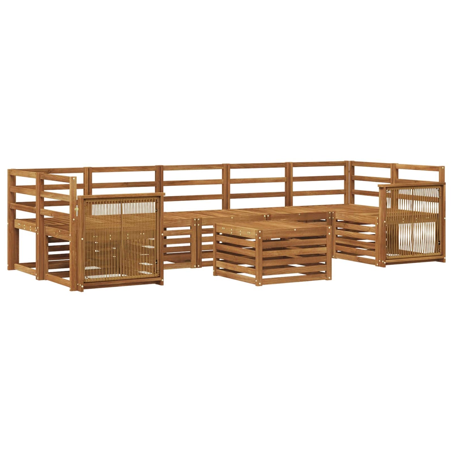 Buiten bankenset 8 pcs Naturel Massief Acaciahout is nu te koop bij PeponiXL, paradijselijk wonen!