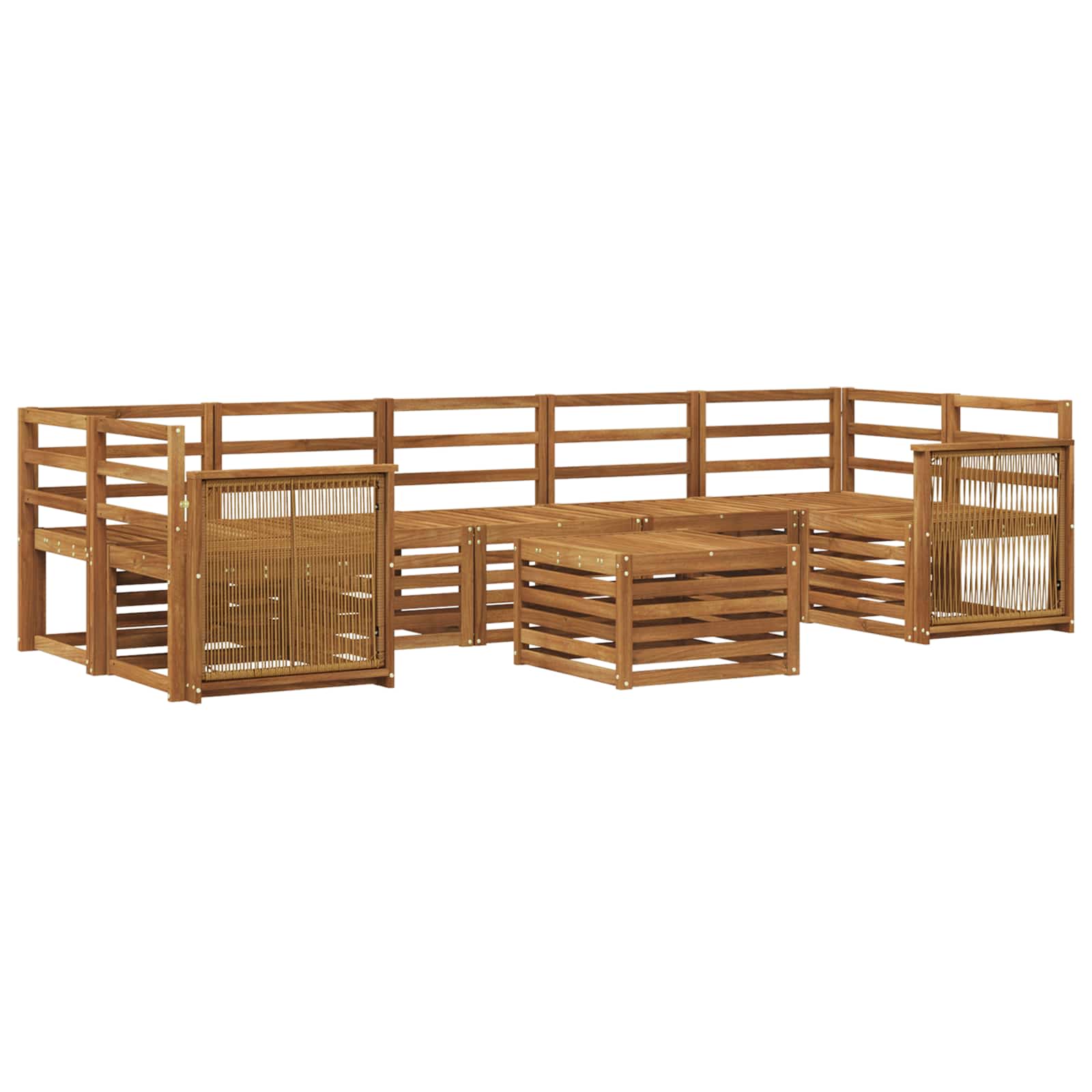 Buiten bankenset 8 pcs Naturel Massief Acaciahout is nu te koop bij PeponiXL, paradijselijk wonen!