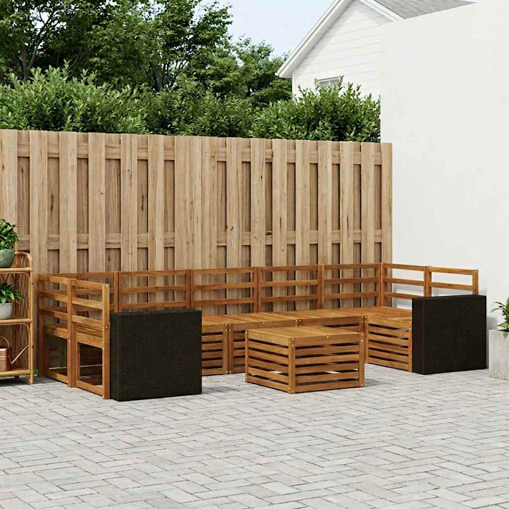 Buiten bankenset 8 pcs Naturel Massief Acaciahout is nu te koop bij PeponiXL, paradijselijk wonen!