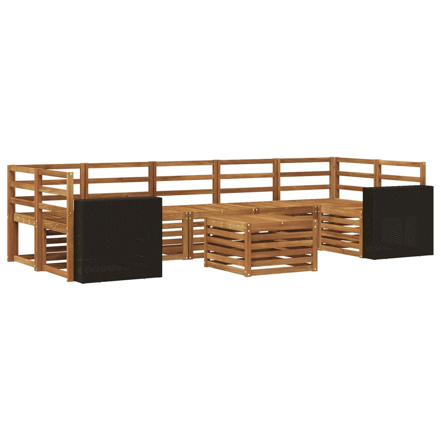 Buiten bankenset 8 pcs Naturel Massief Acaciahout is nu te koop bij PeponiXL, paradijselijk wonen!