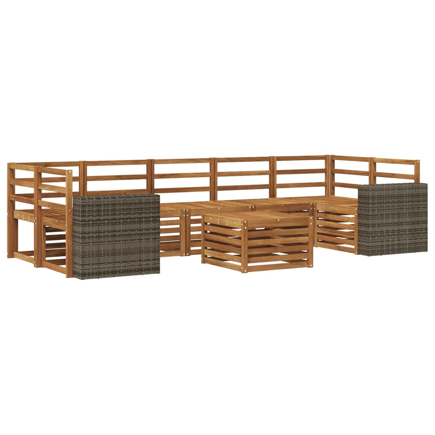Buiten bankenset 8 pcs Naturel Massief Acaciahout is nu te koop bij PeponiXL, paradijselijk wonen!