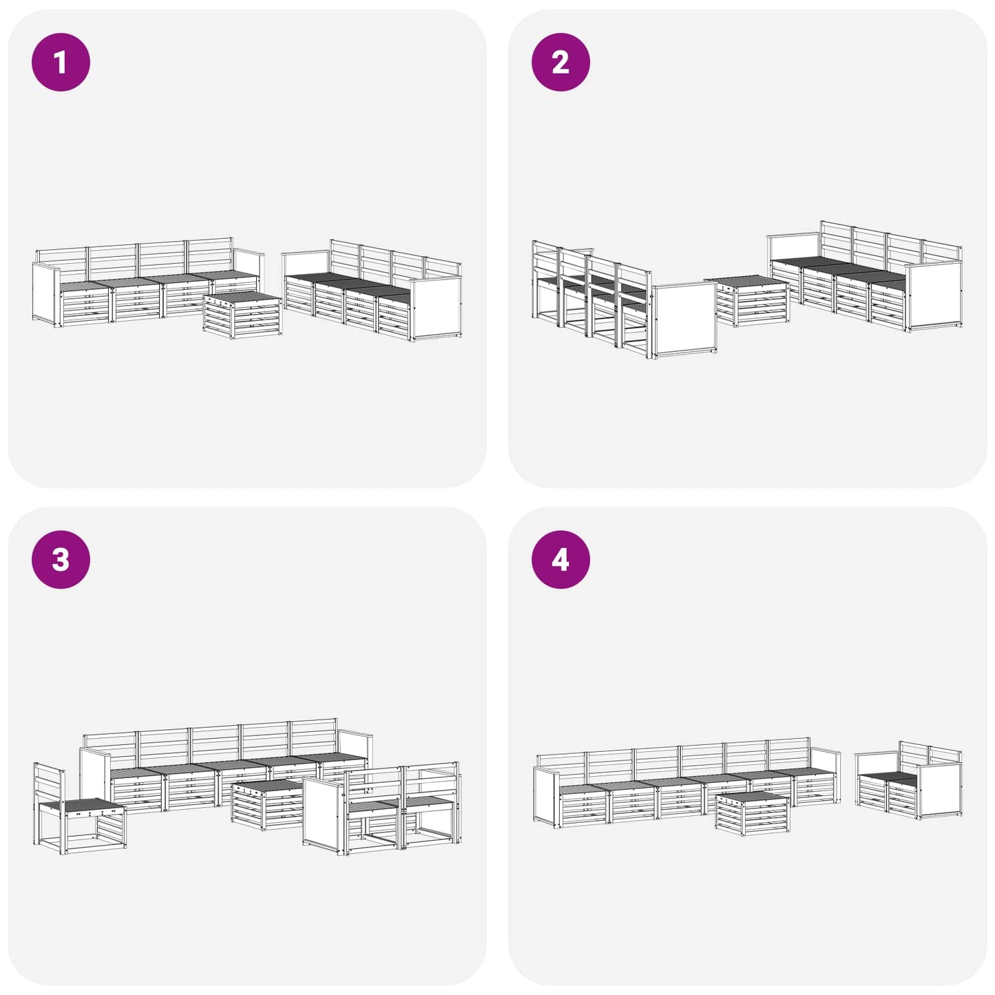 Sofa-Sets 9 pcs Massief Acaciahout is nu te koop bij PeponiXL, paradijselijk wonen!