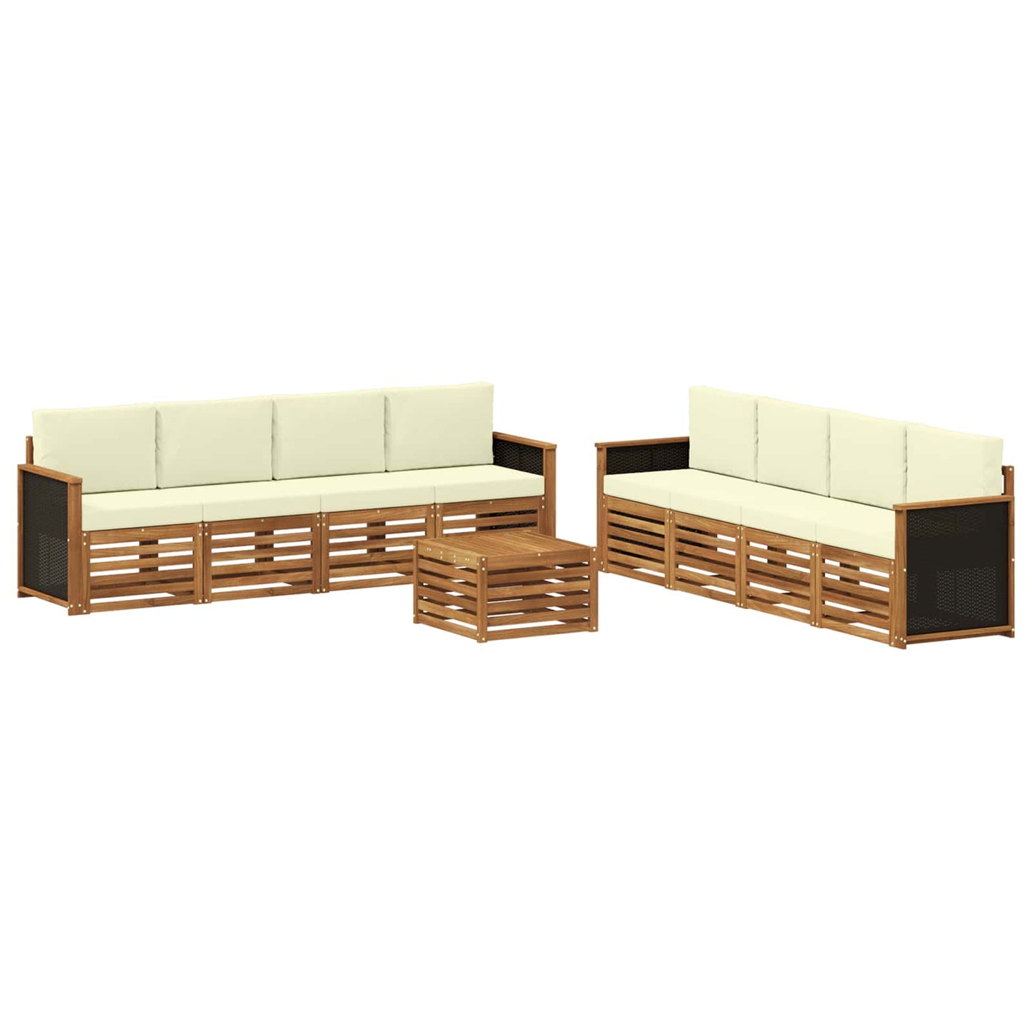 Sofa-Sets met kussen 9 pcs Massief Acaciahout is nu te koop bij PeponiXL, paradijselijk wonen!