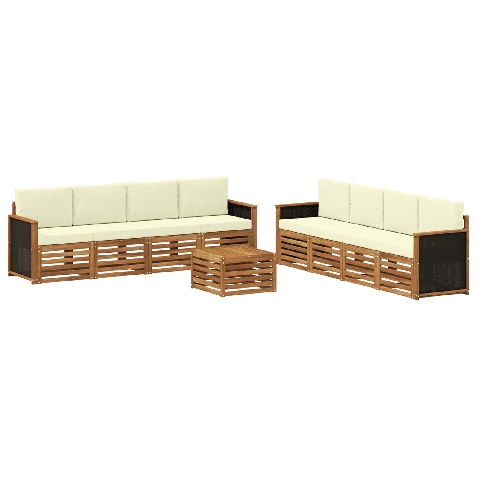 Sofa-Sets met kussen 9 pcs Massief Acaciahout is nu te koop bij PeponiXL, paradijselijk wonen!