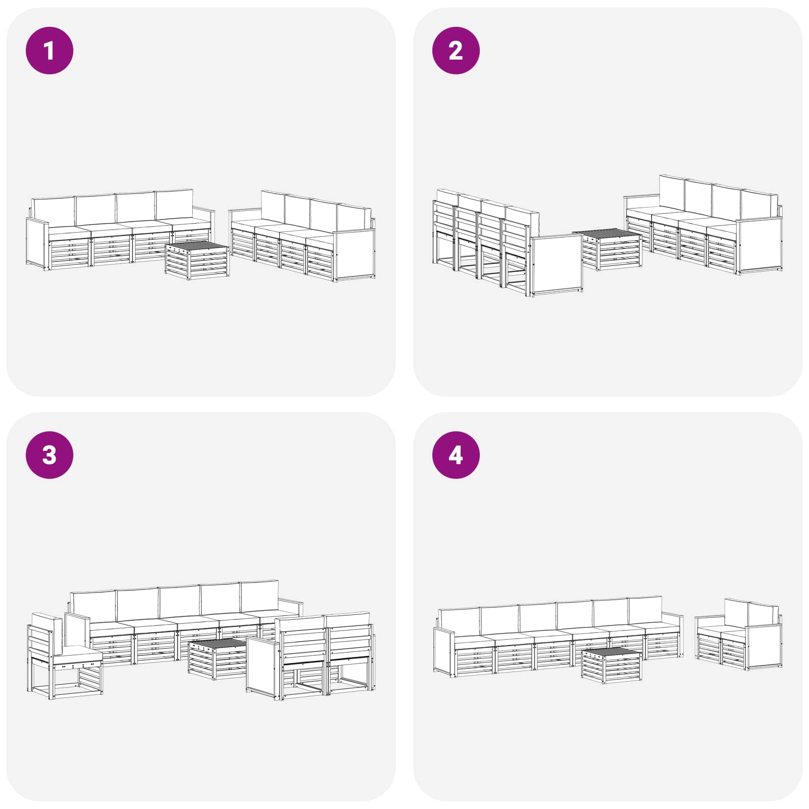 Sofa-Sets met kussen 9 pcs Massief Acaciahout is nu te koop bij PeponiXL, paradijselijk wonen!