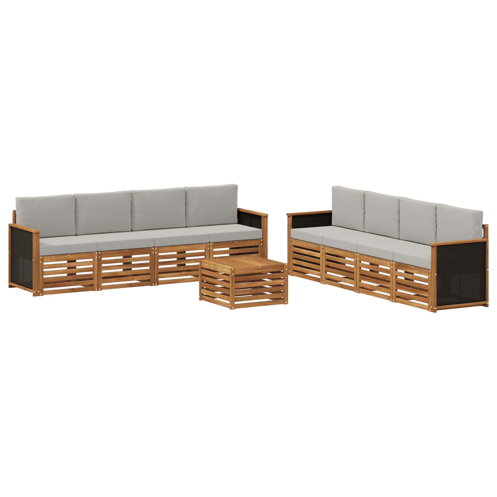 Sofa-Sets met kussen 9 pcs Massief Acaciahout is nu te koop bij PeponiXL, paradijselijk wonen!