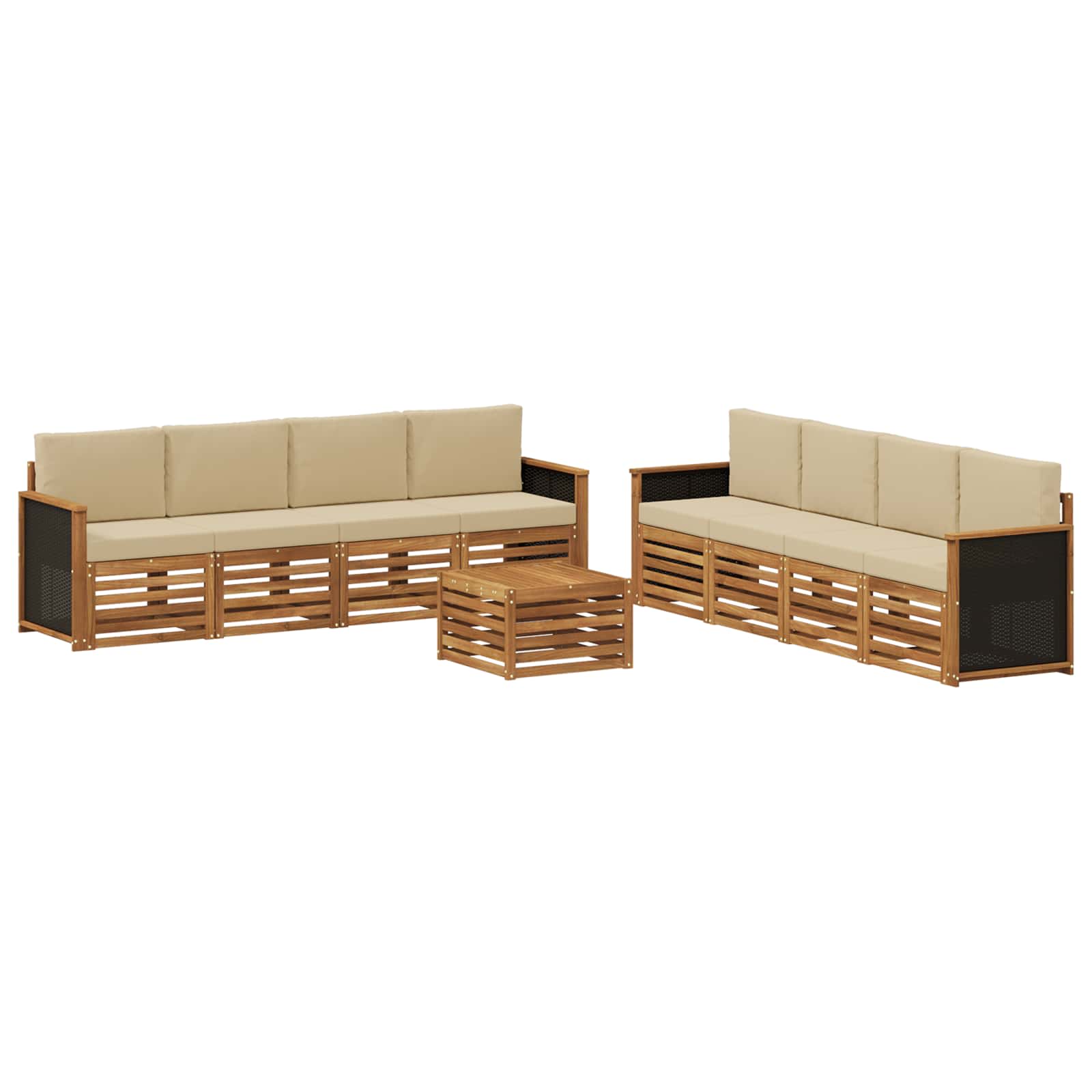 Sofa-Sets met kussen 9 pcs Massief Acaciahout is nu te koop bij PeponiXL, paradijselijk wonen!