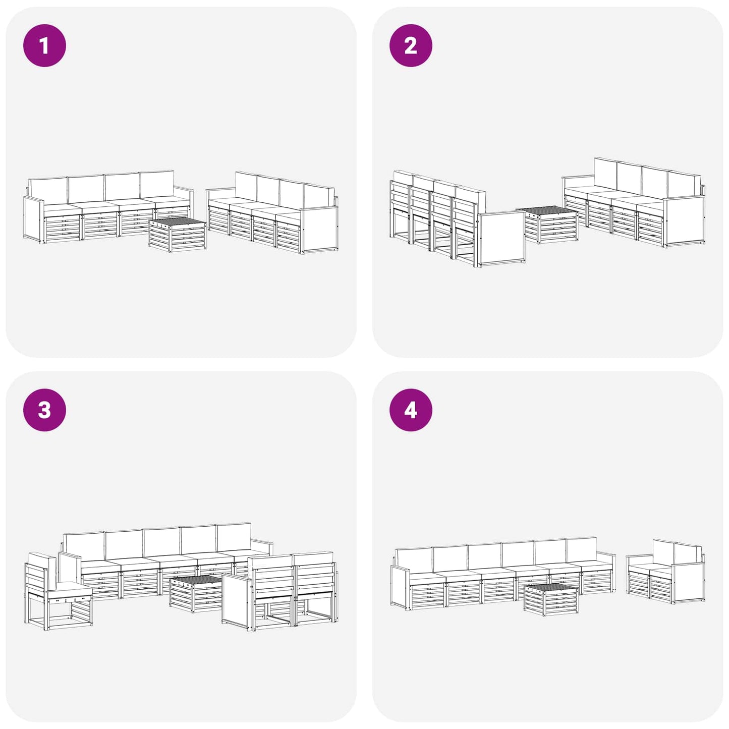 Sofa-Sets met kussen 9 pcs Massief Acaciahout is nu te koop bij PeponiXL, paradijselijk wonen!