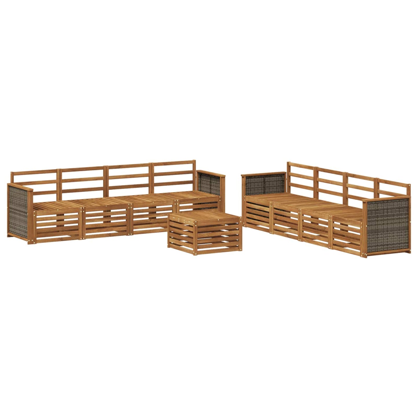 Sofa-Sets 9 pcs Massief Acaciahout is nu te koop bij PeponiXL, paradijselijk wonen!