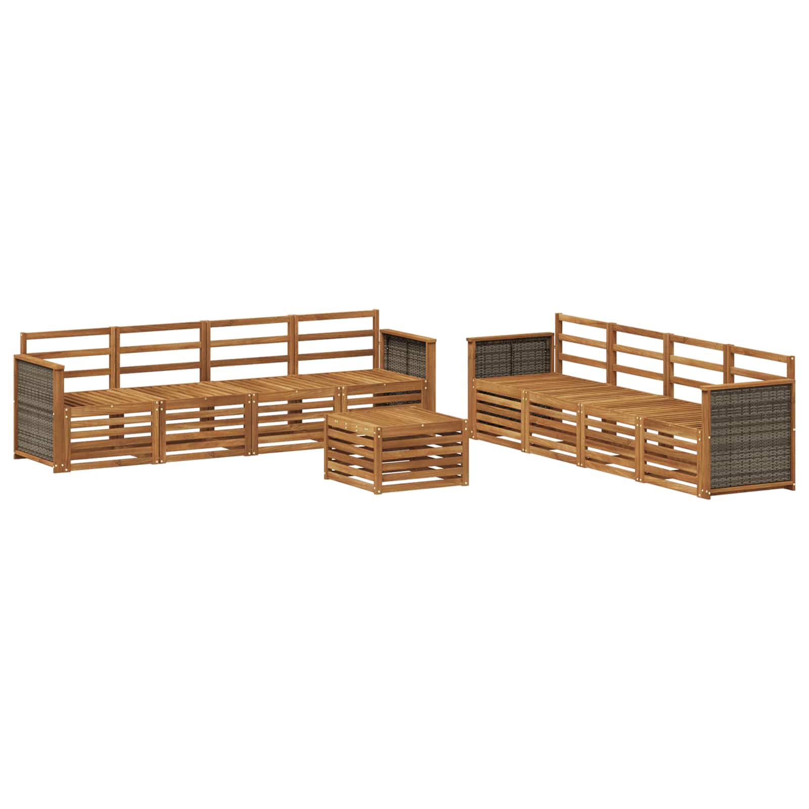 Sofa-Sets 9 pcs Massief Acaciahout is nu te koop bij PeponiXL, paradijselijk wonen!