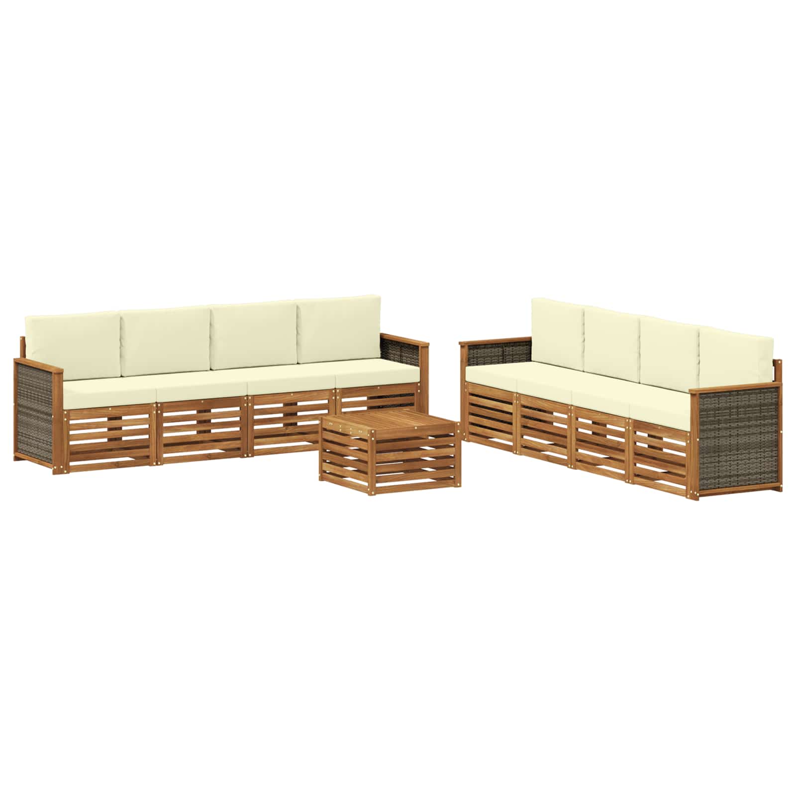 Sofa-Sets met kussen 9 pcs Massief Acaciahout is nu te koop bij PeponiXL, paradijselijk wonen!