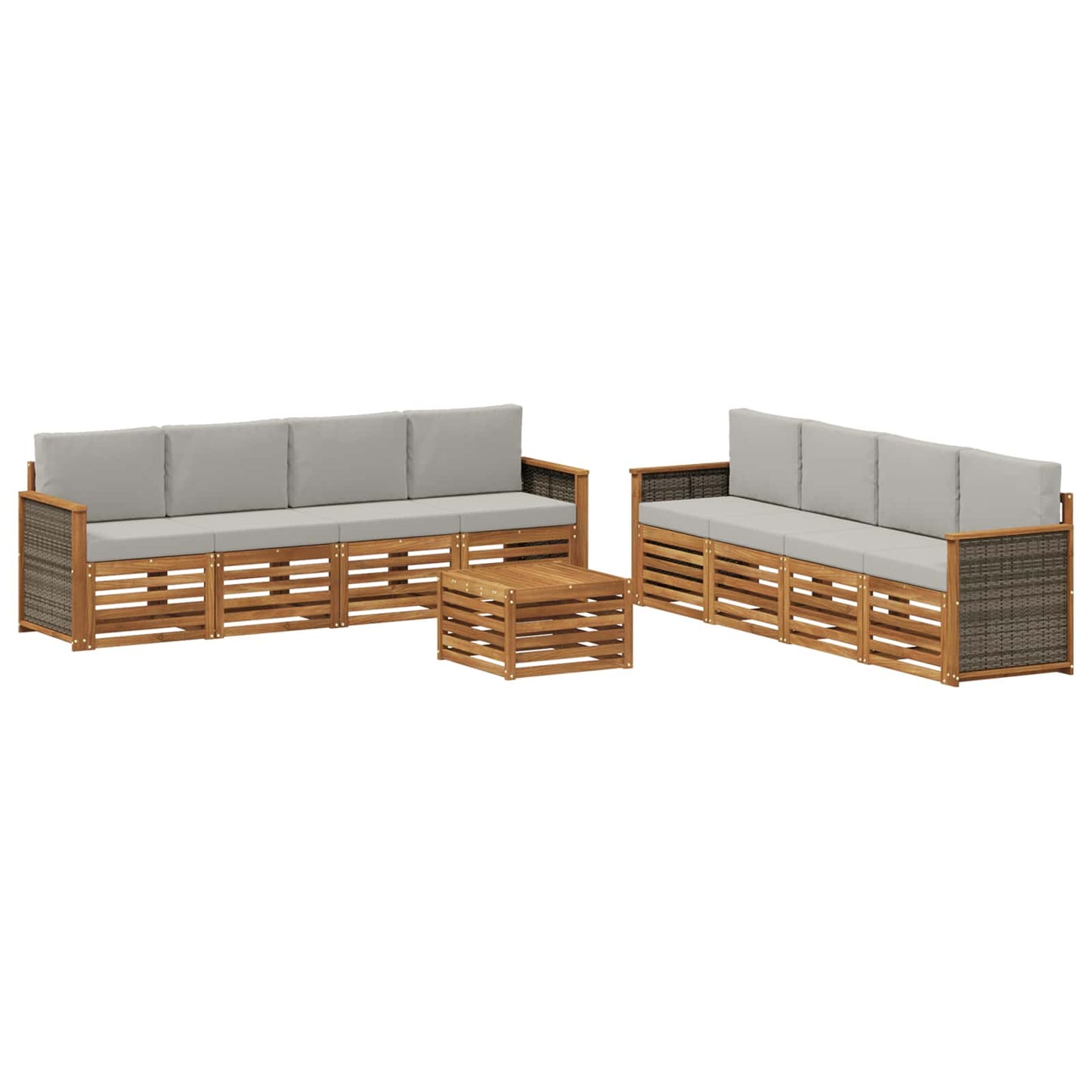 Sofa-Sets met kussen 9 pcs Massief Acaciahout is nu te koop bij PeponiXL, paradijselijk wonen!