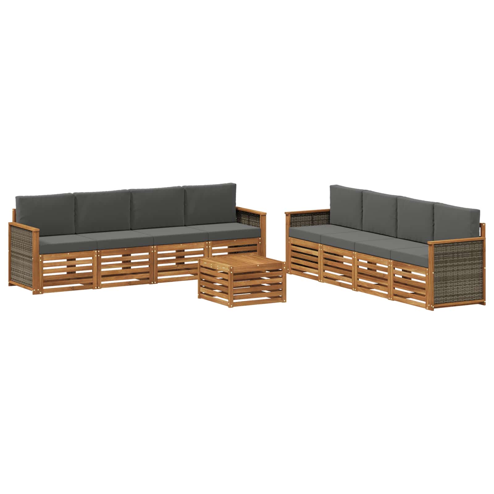 Sofa-Sets met kussen 9 pcs Massief Acaciahout is nu te koop bij PeponiXL, paradijselijk wonen!