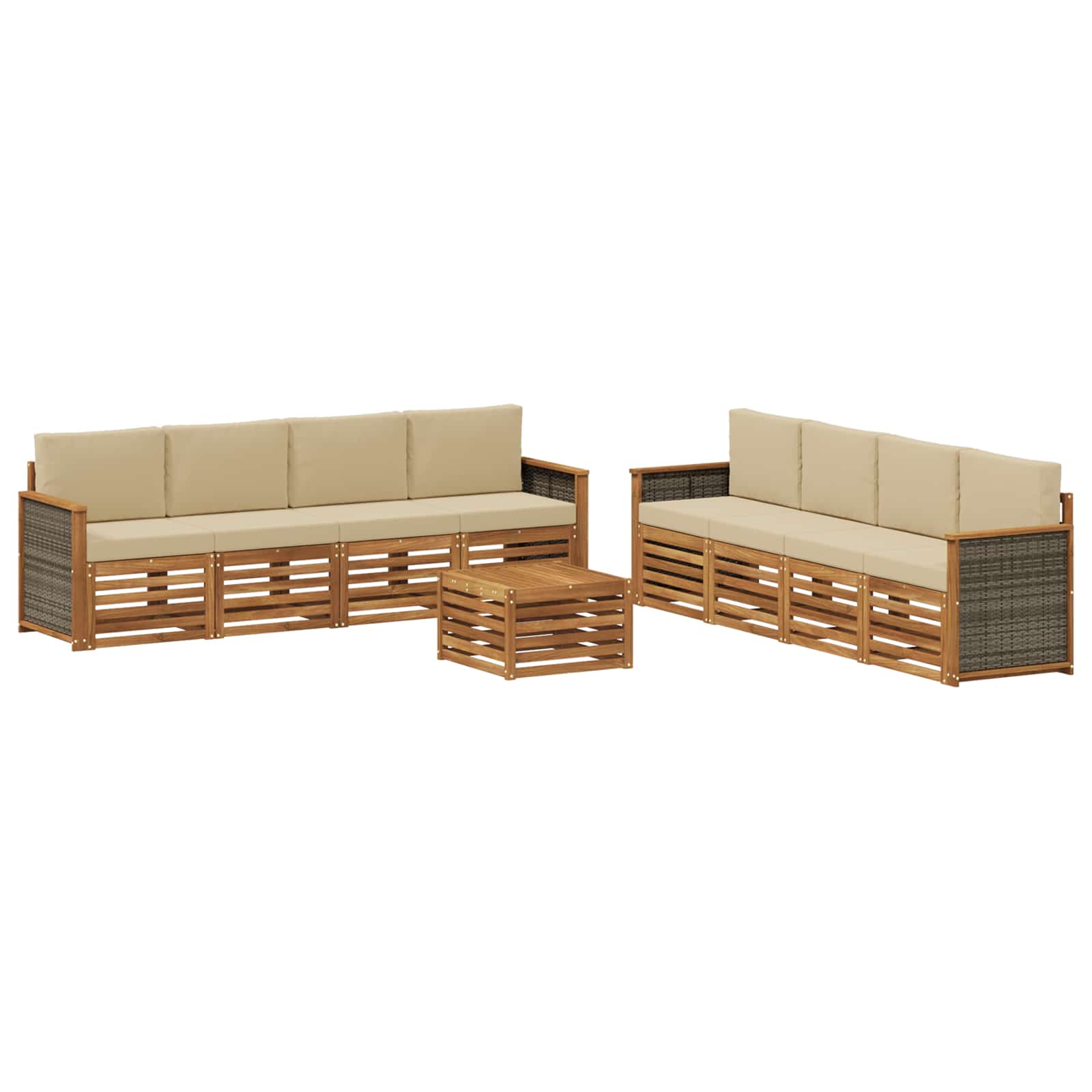 Sofa-Sets met kussen 9 pcs Massief Acaciahout is nu te koop bij PeponiXL, paradijselijk wonen!