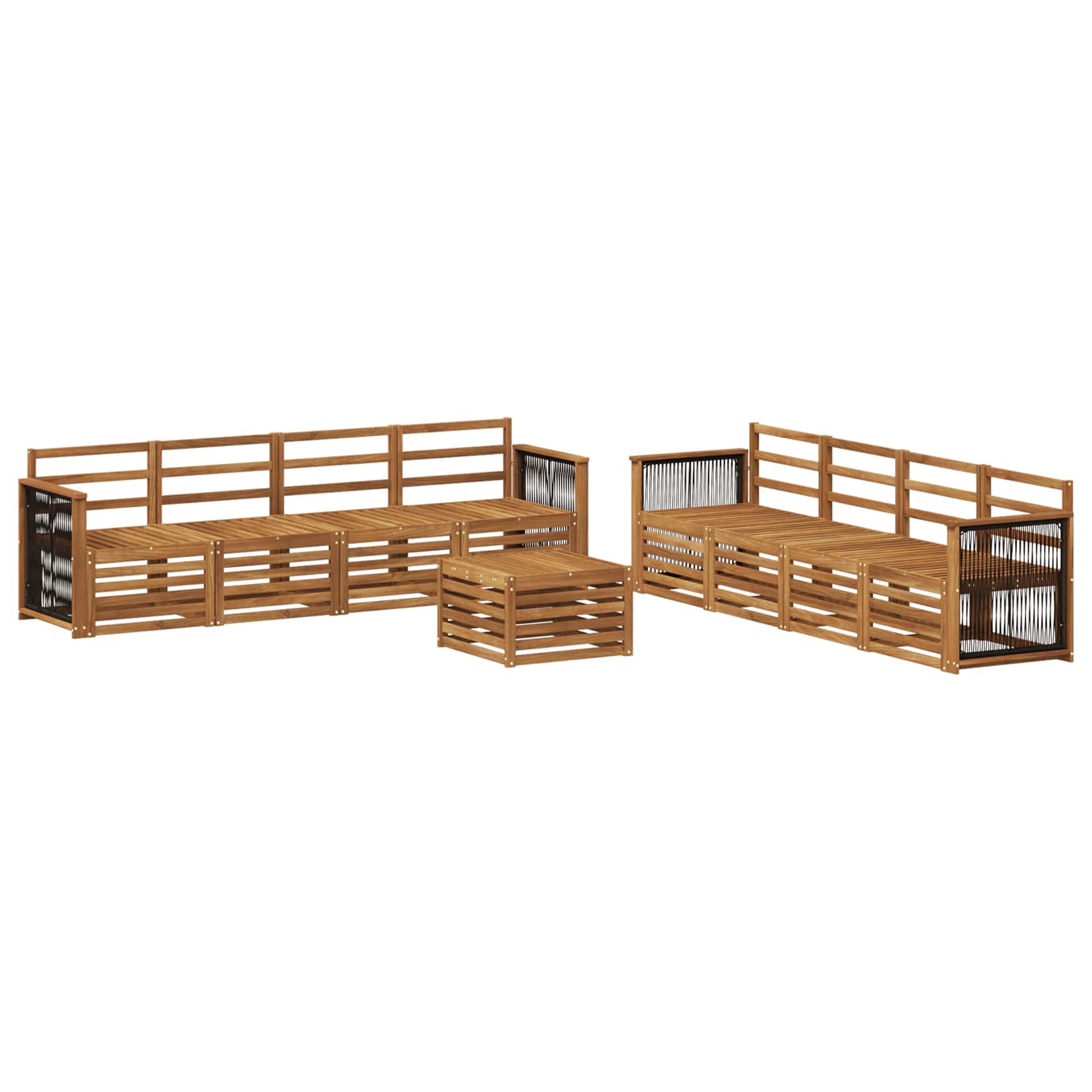 Sofa-Sets 9 pcs Massief Acaciahout is nu te koop bij PeponiXL, paradijselijk wonen!