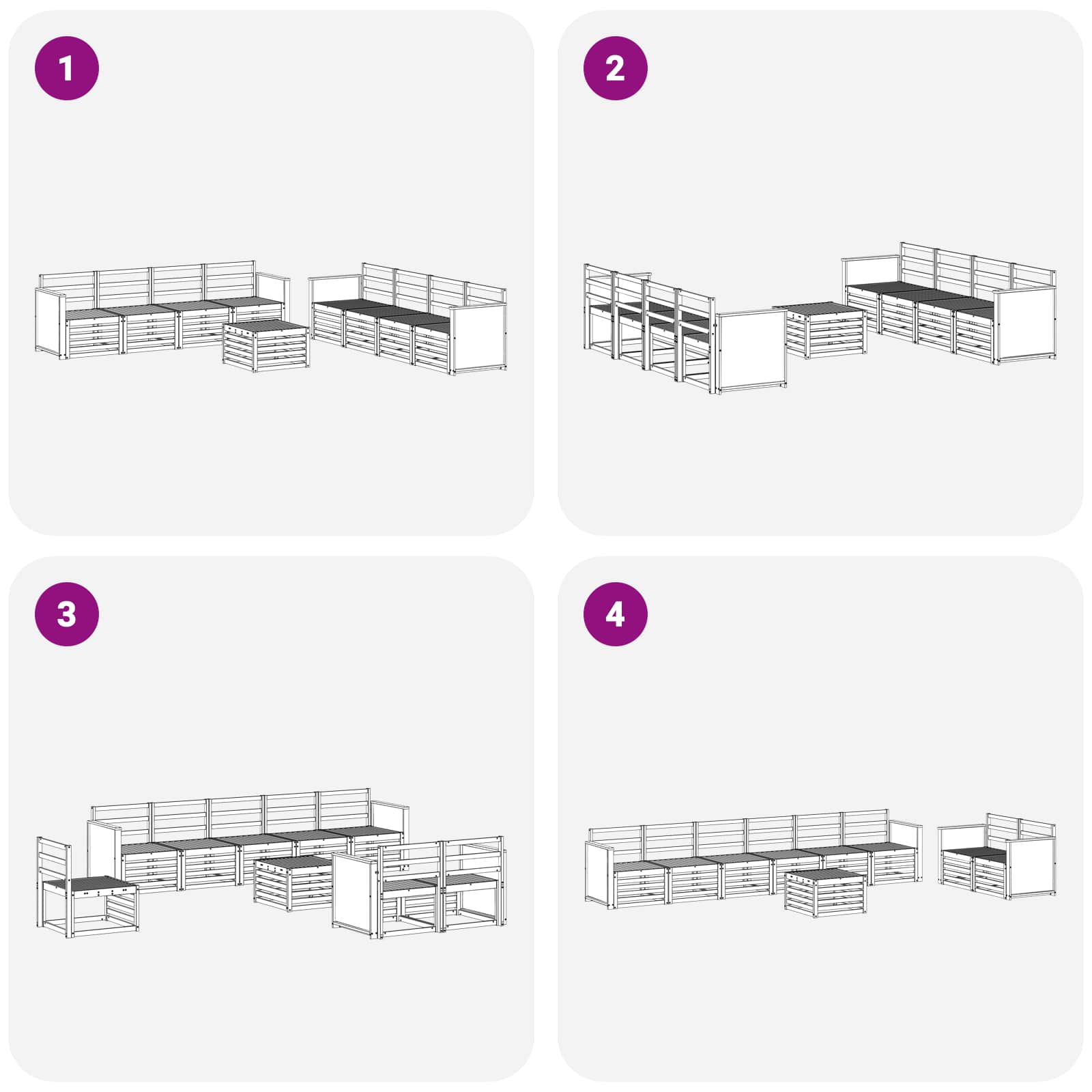 Sofa-Sets 9 pcs Massief Acaciahout is nu te koop bij PeponiXL, paradijselijk wonen!