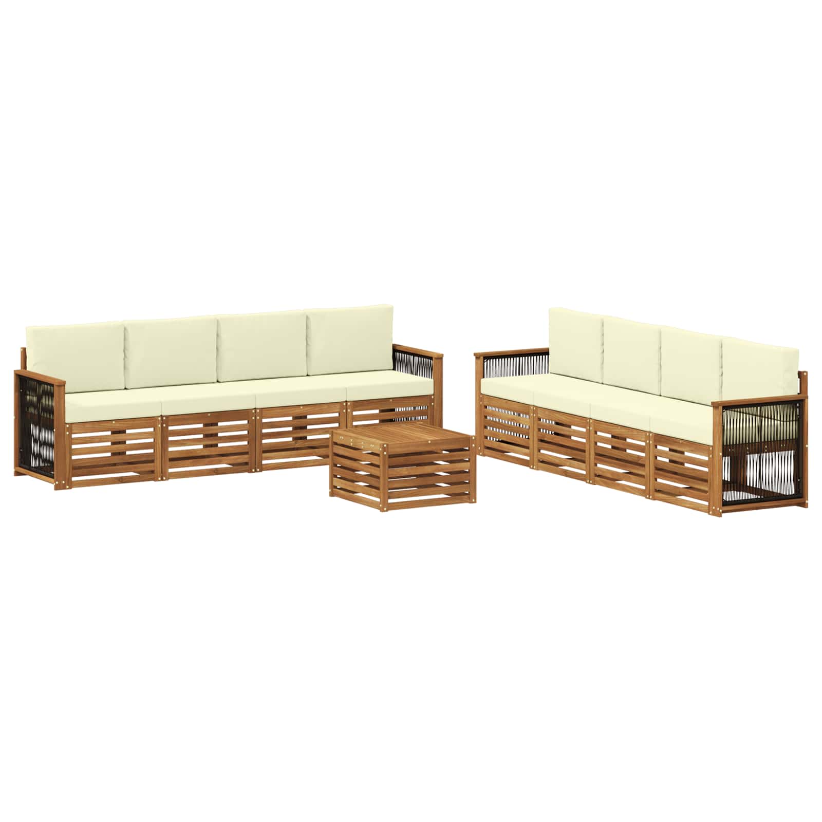 Sofa-Sets met kussen 9 pcs Massief Acaciahout is nu te koop bij PeponiXL, paradijselijk wonen!