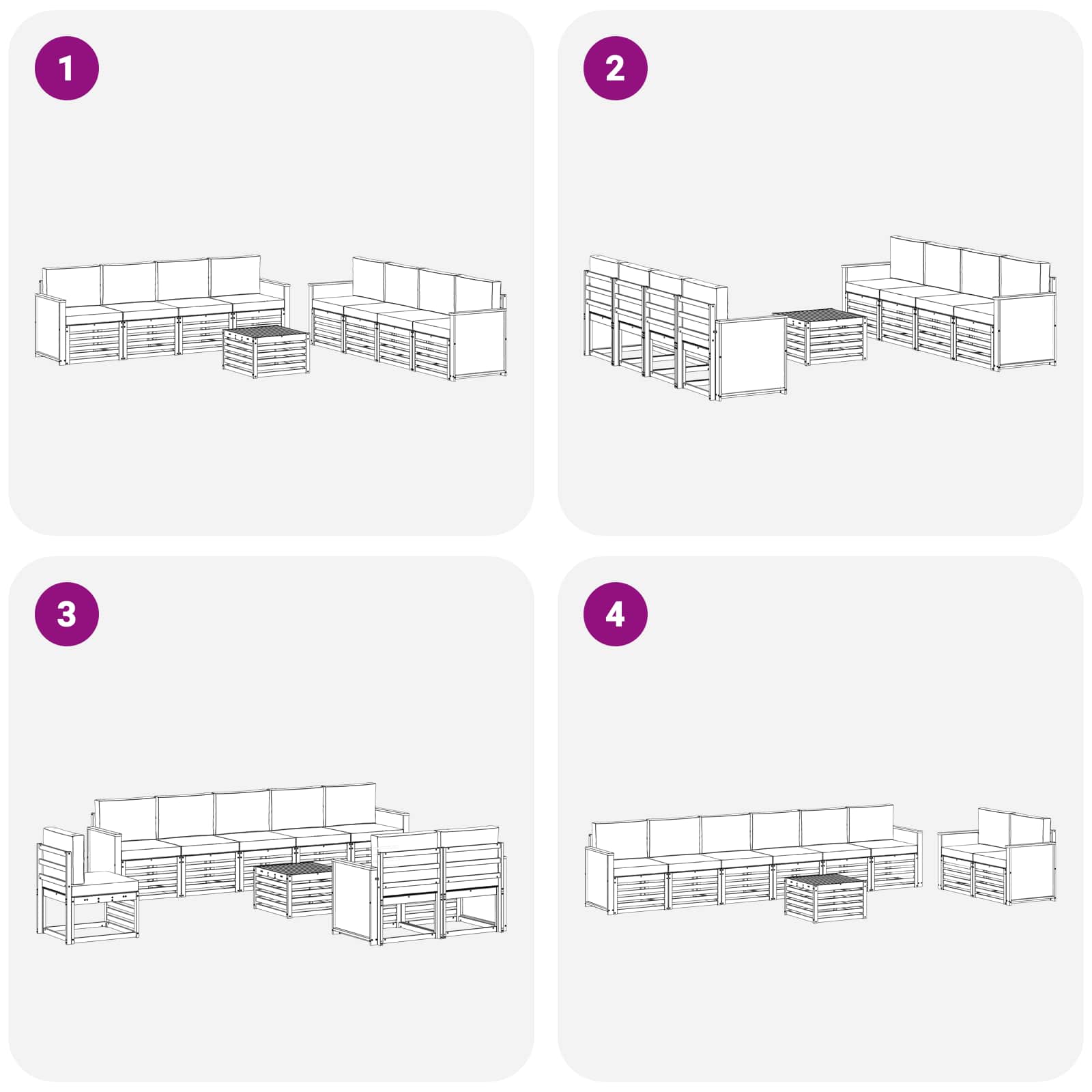 Sofa-Sets met kussen 9 pcs Massief Acaciahout is nu te koop bij PeponiXL, paradijselijk wonen!