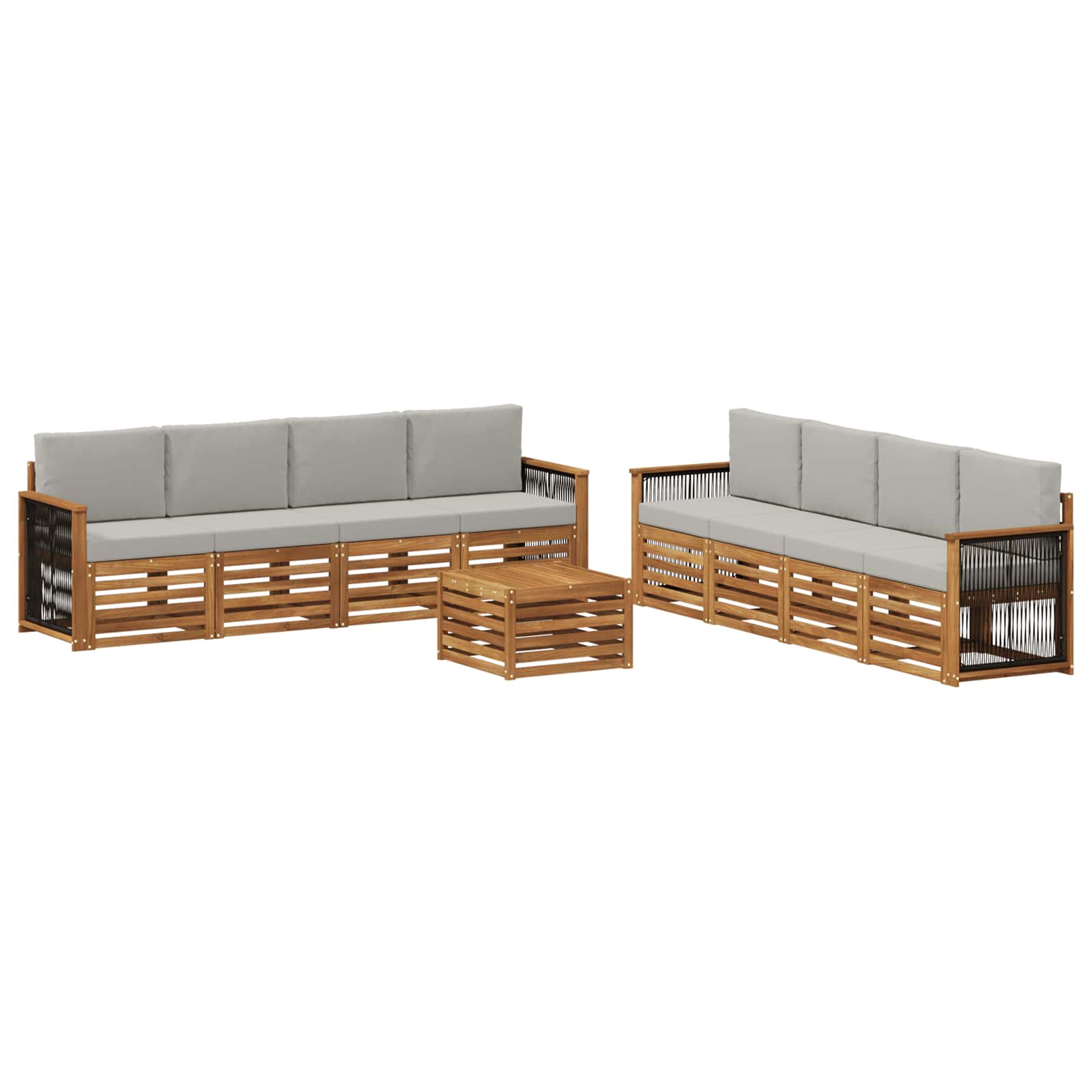 Sofa-Sets met kussen 9 pcs Massief Acaciahout is nu te koop bij PeponiXL, paradijselijk wonen!