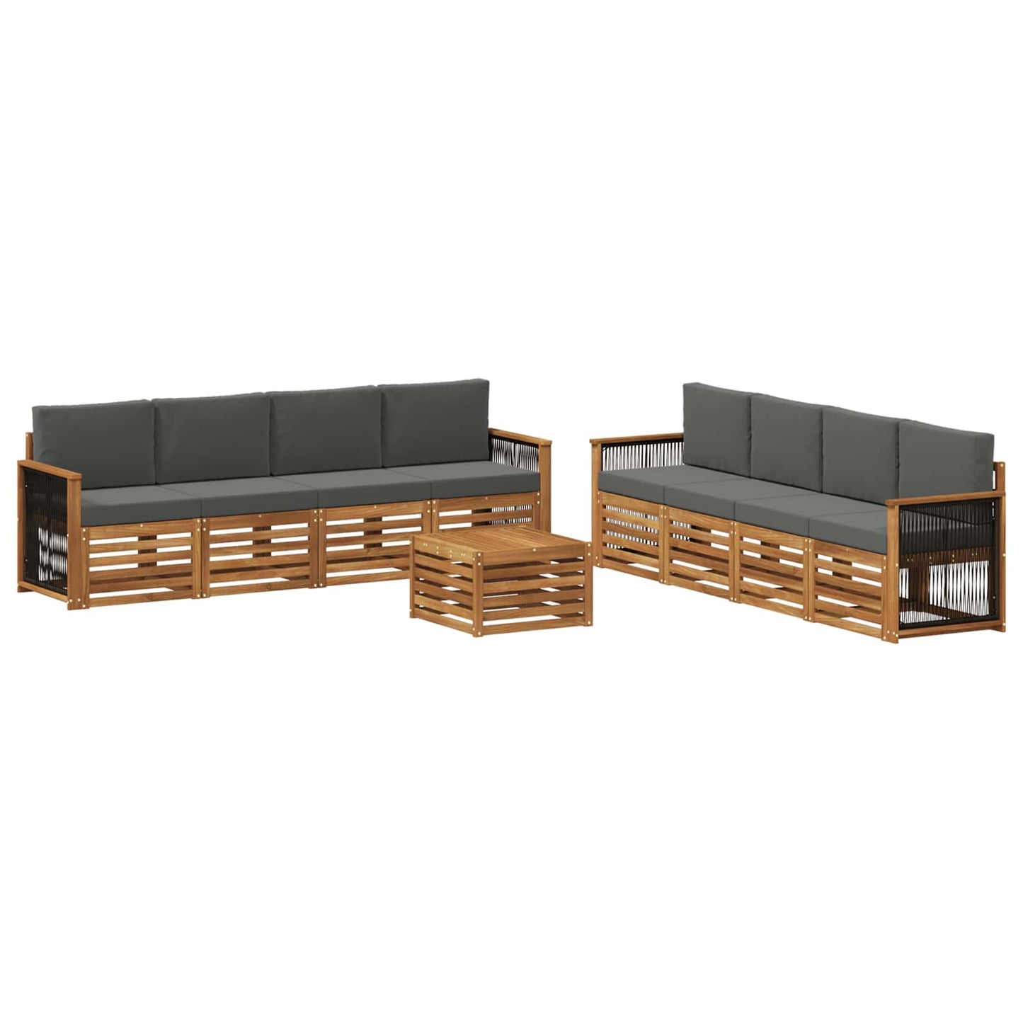 Sofa-Sets met kussen 9 pcs Massief Acaciahout is nu te koop bij PeponiXL, paradijselijk wonen!