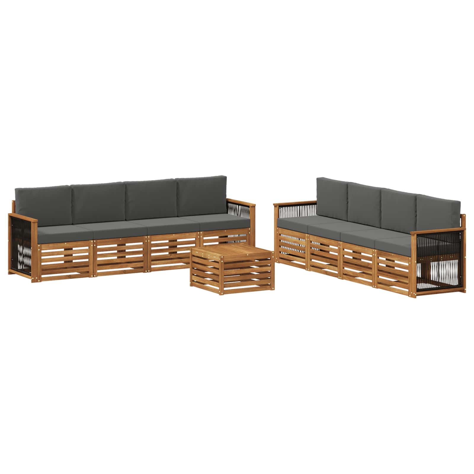 Sofa-Sets met kussen 9 pcs Massief Acaciahout is nu te koop bij PeponiXL, paradijselijk wonen!