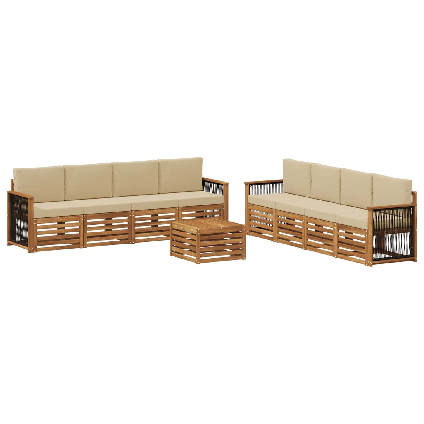 Sofa-Sets met kussen 9 pcs Massief Acaciahout is nu te koop bij PeponiXL, paradijselijk wonen!