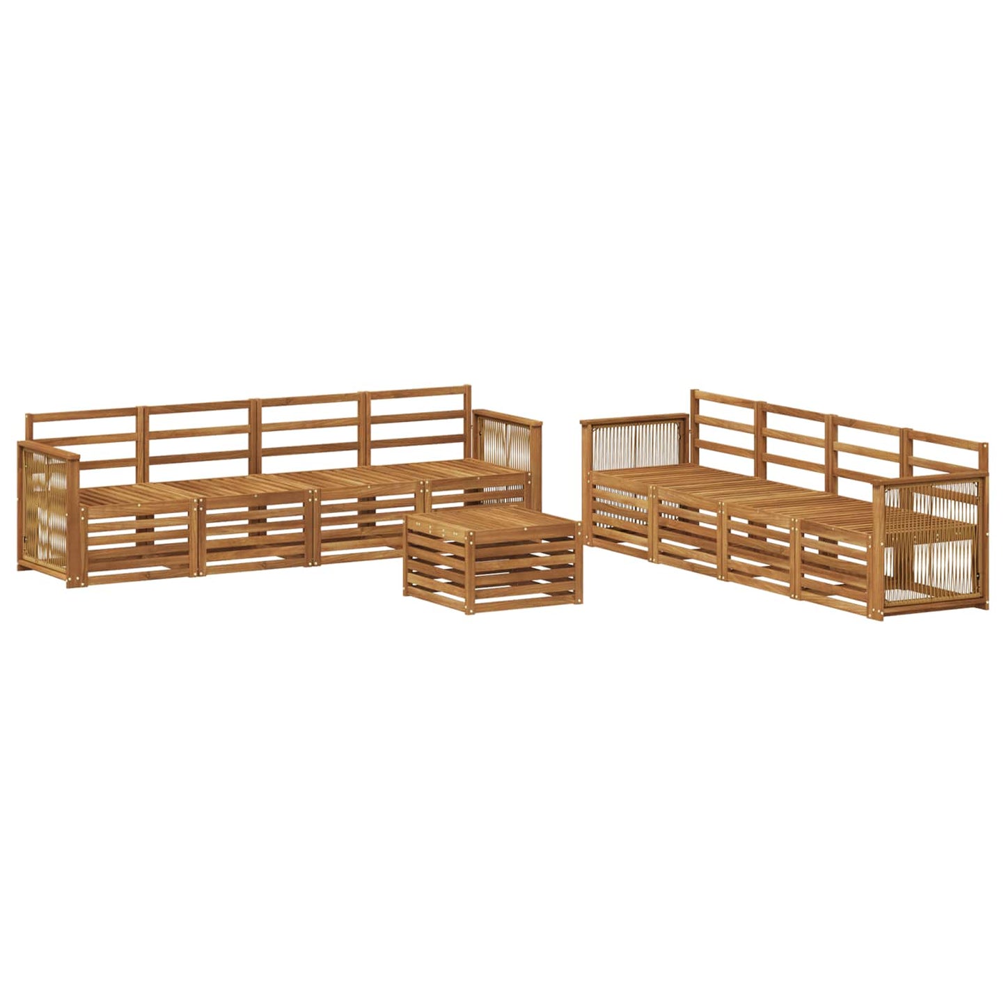 Sofa-Sets 9 pcs Massief Acaciahout is nu te koop bij PeponiXL, paradijselijk wonen!