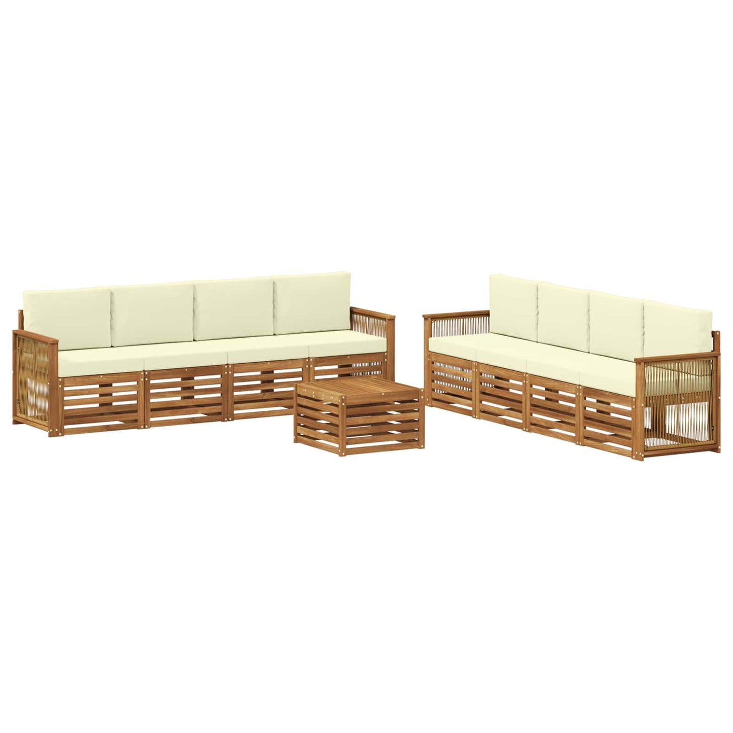 Sofa-Sets met kussen 9 pcs Massief Acaciahout is nu te koop bij PeponiXL, paradijselijk wonen!