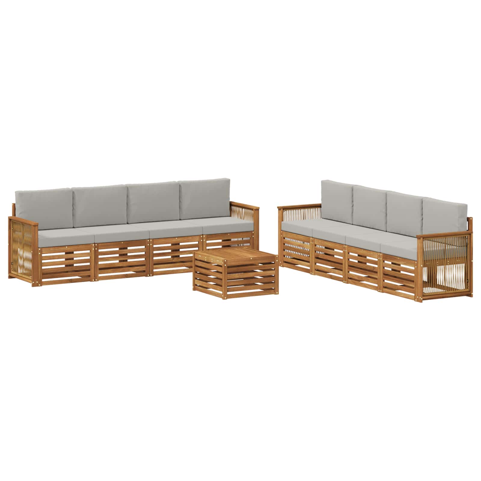 Sofa-Sets met kussen 9 pcs Massief Acaciahout is nu te koop bij PeponiXL, paradijselijk wonen!