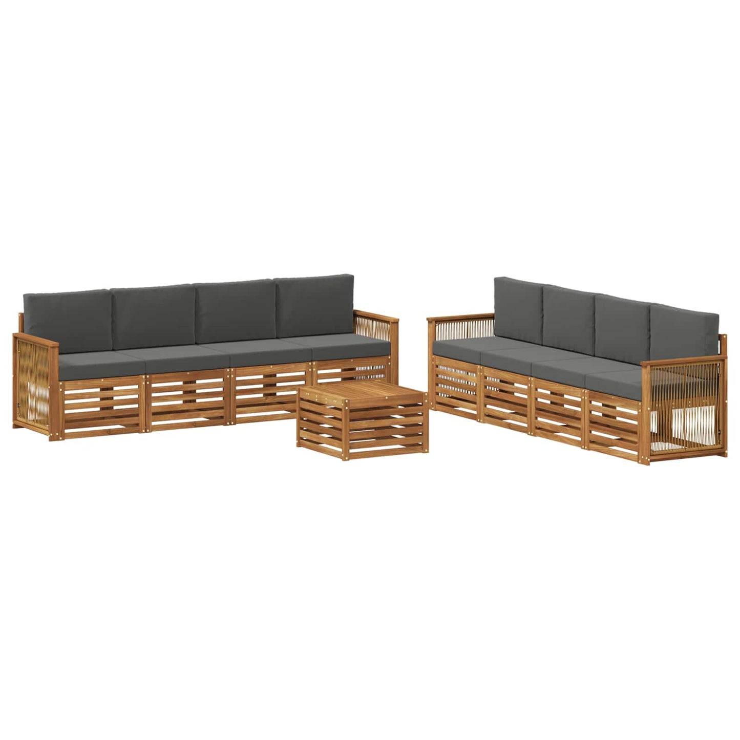 Sofa-Sets met kussen 9 pcs Massief Acaciahout is nu te koop bij PeponiXL, paradijselijk wonen!
