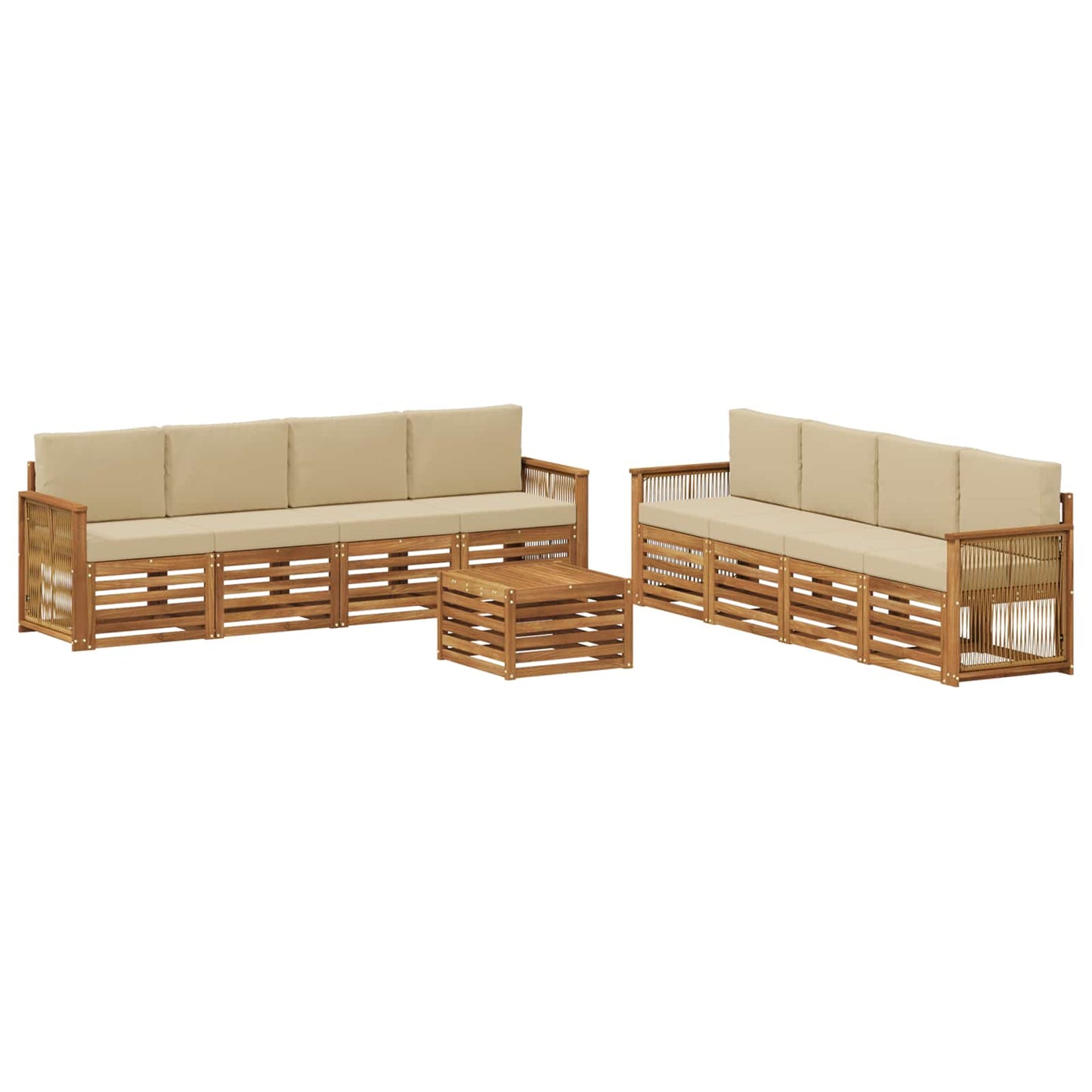 Sofa-Sets met kussen 9 pcs Massief Acaciahout is nu te koop bij PeponiXL, paradijselijk wonen!